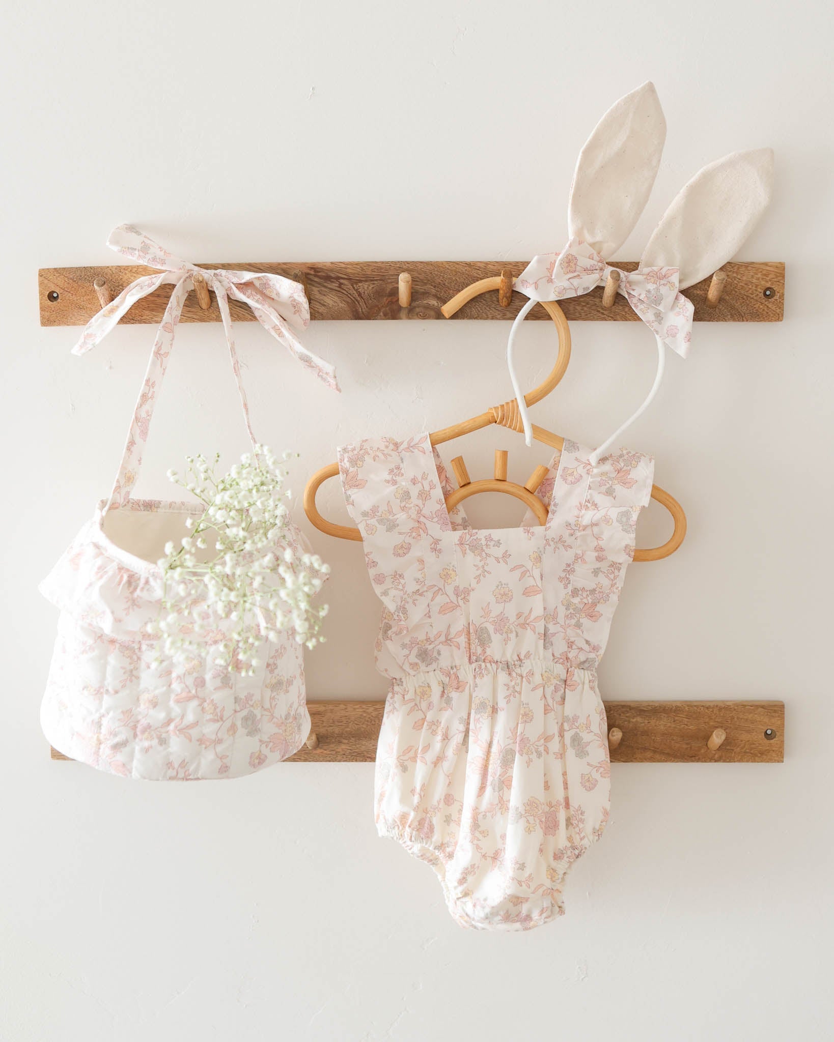 Bandeau lapin || Motif floral pastel