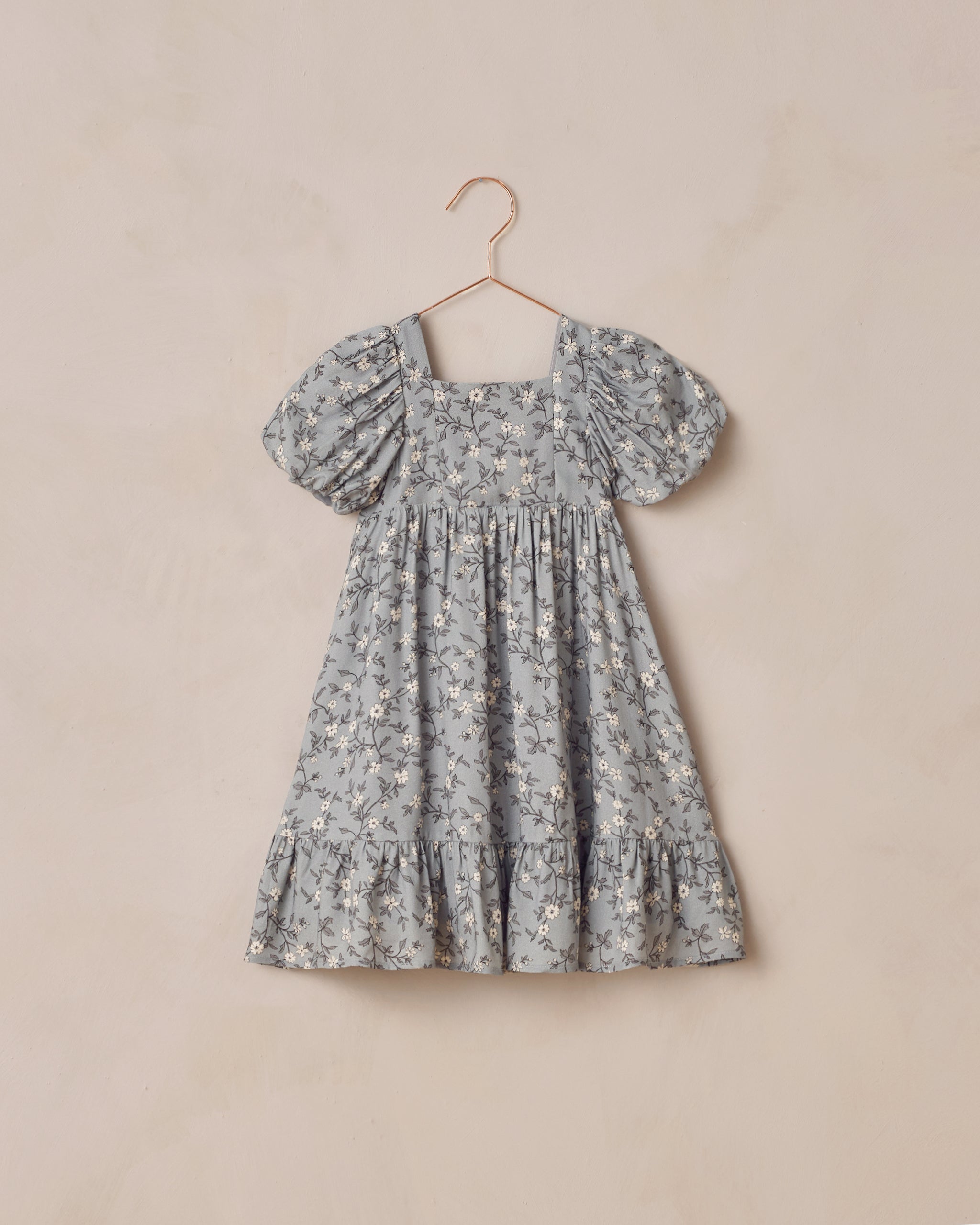 Robe Augusta | Motif fleuri bleu français