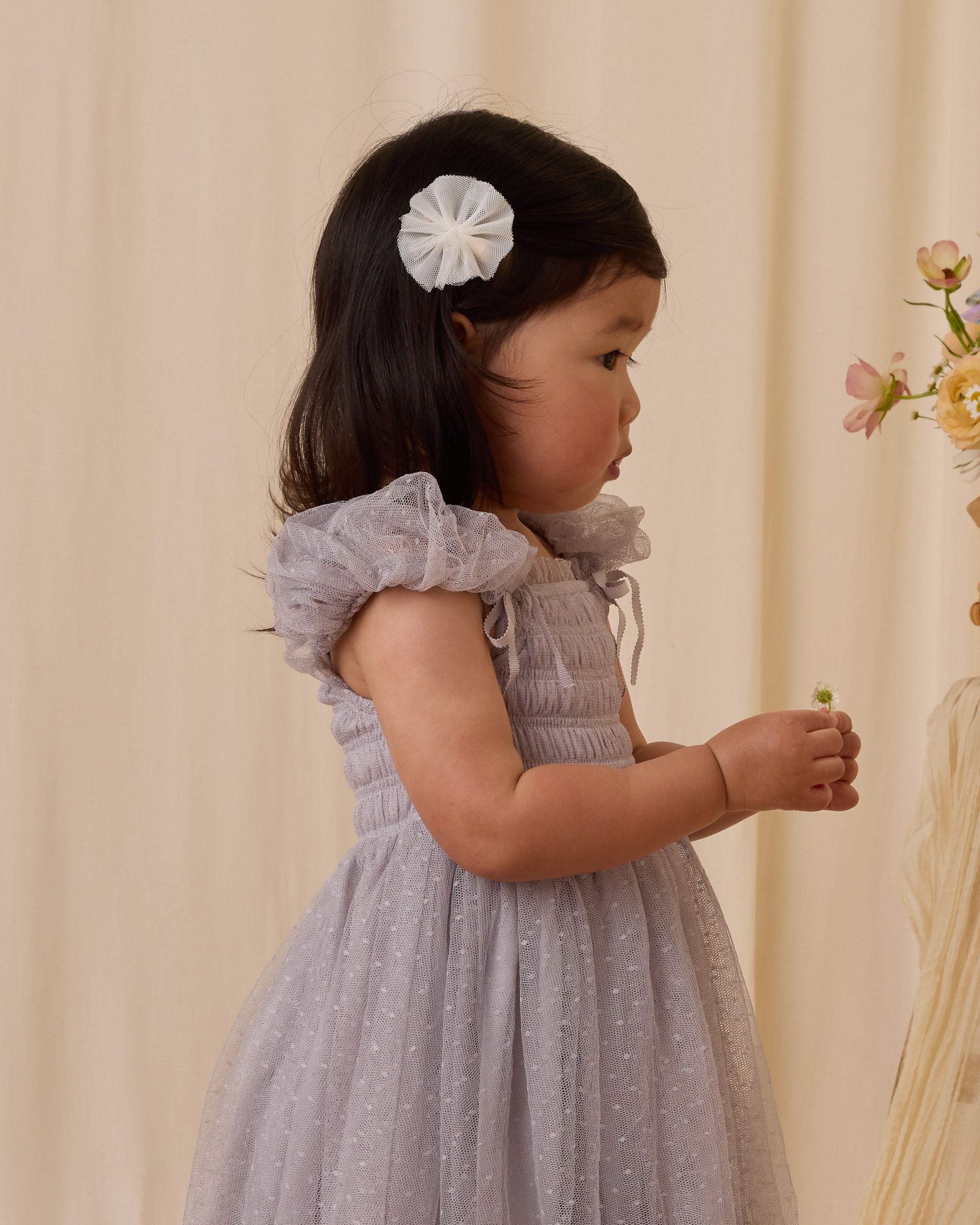 Flutter Tulle Clip || Ivory