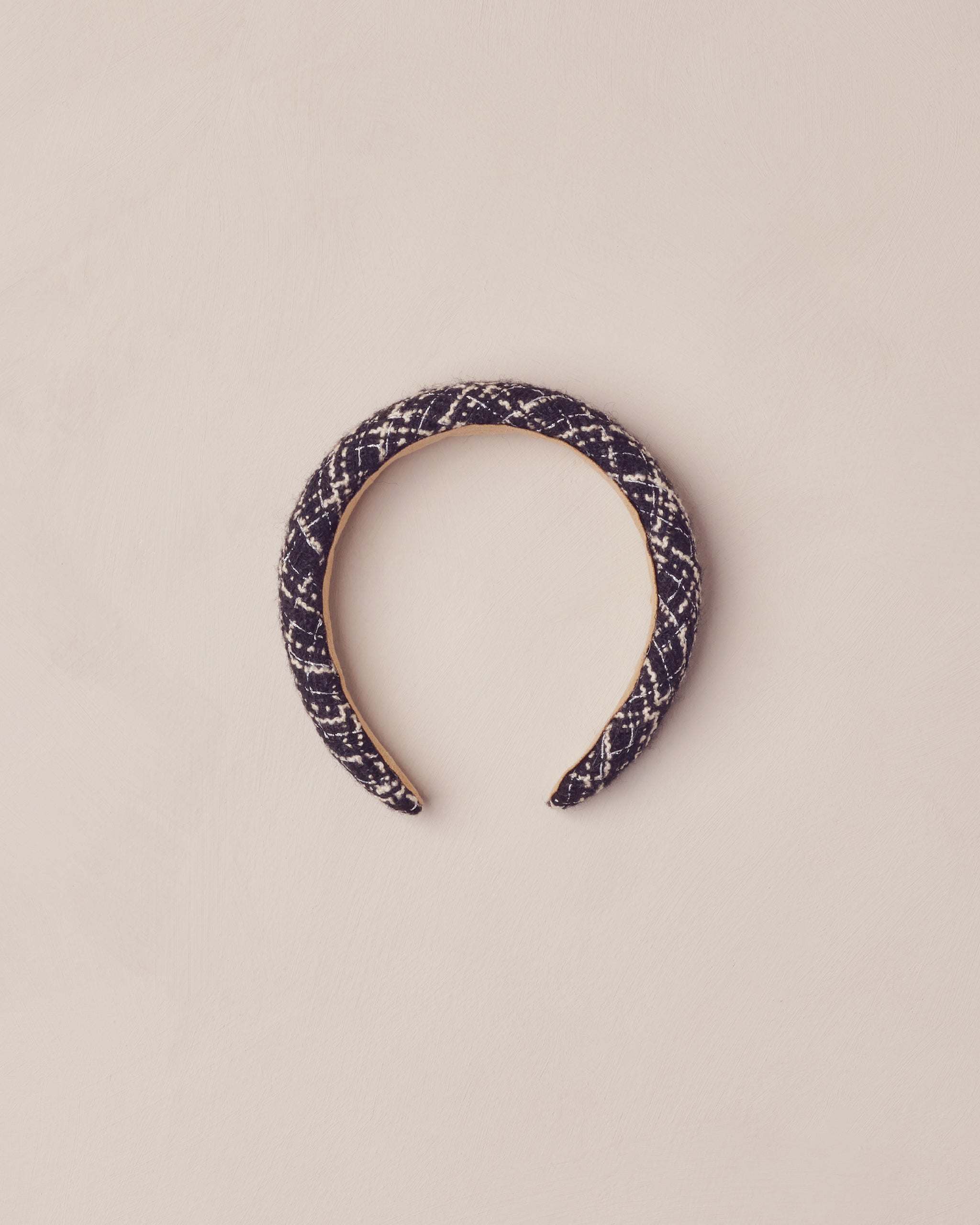 Bandeau rembourré || Tweed noir
