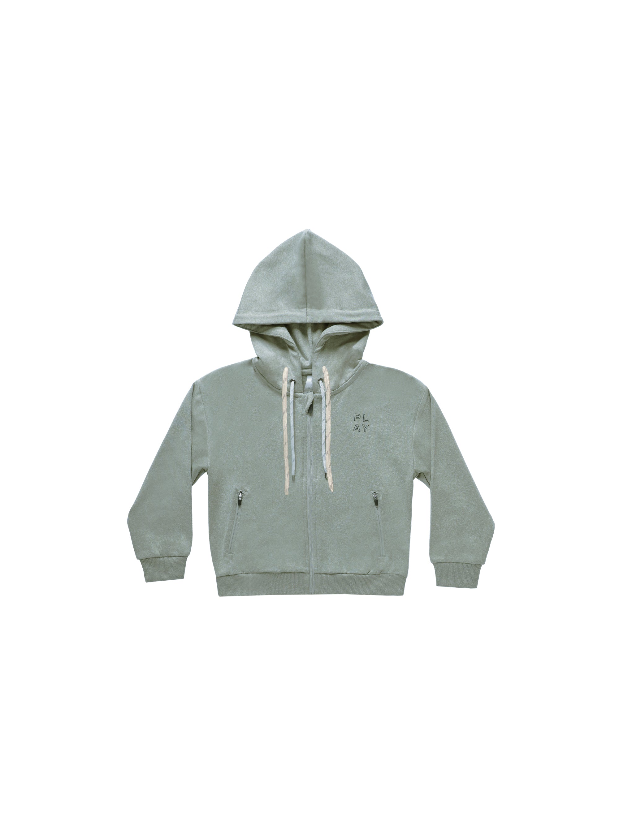 Sweat à capuche technique zippé || Aqua chiné