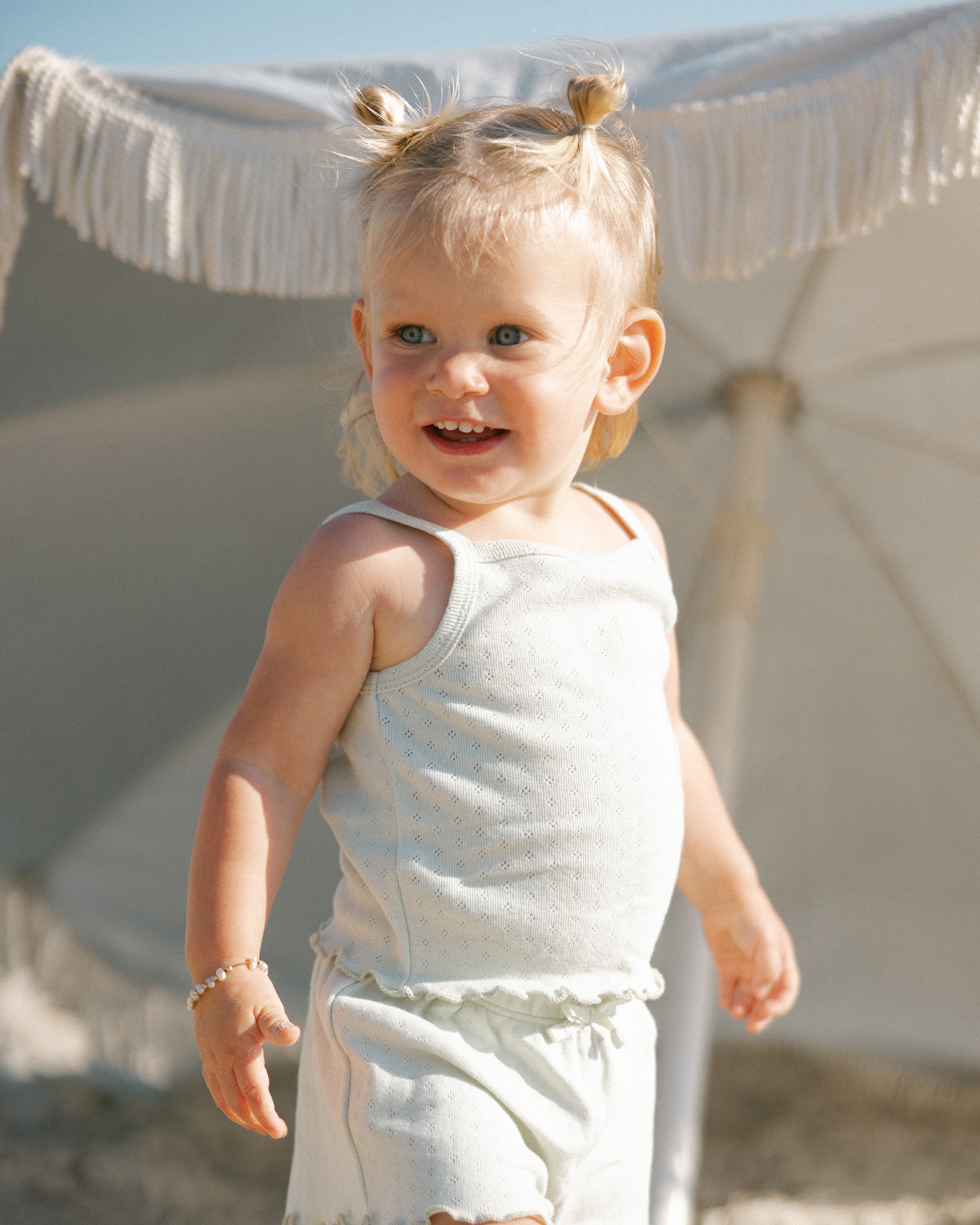 -Pointelle Tank + Shortie Set || Mint-