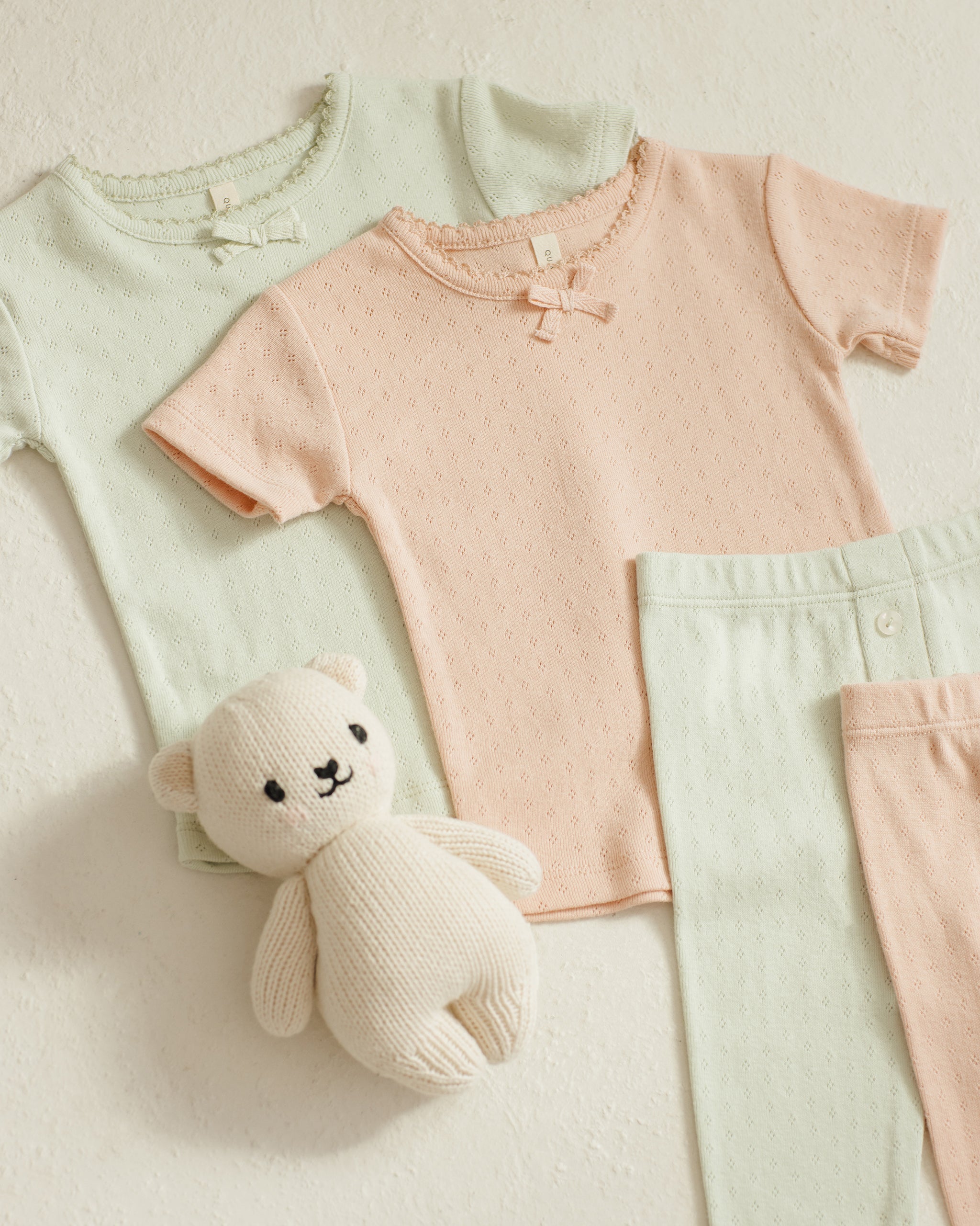-Pointelle Tee + Legging || Mint-