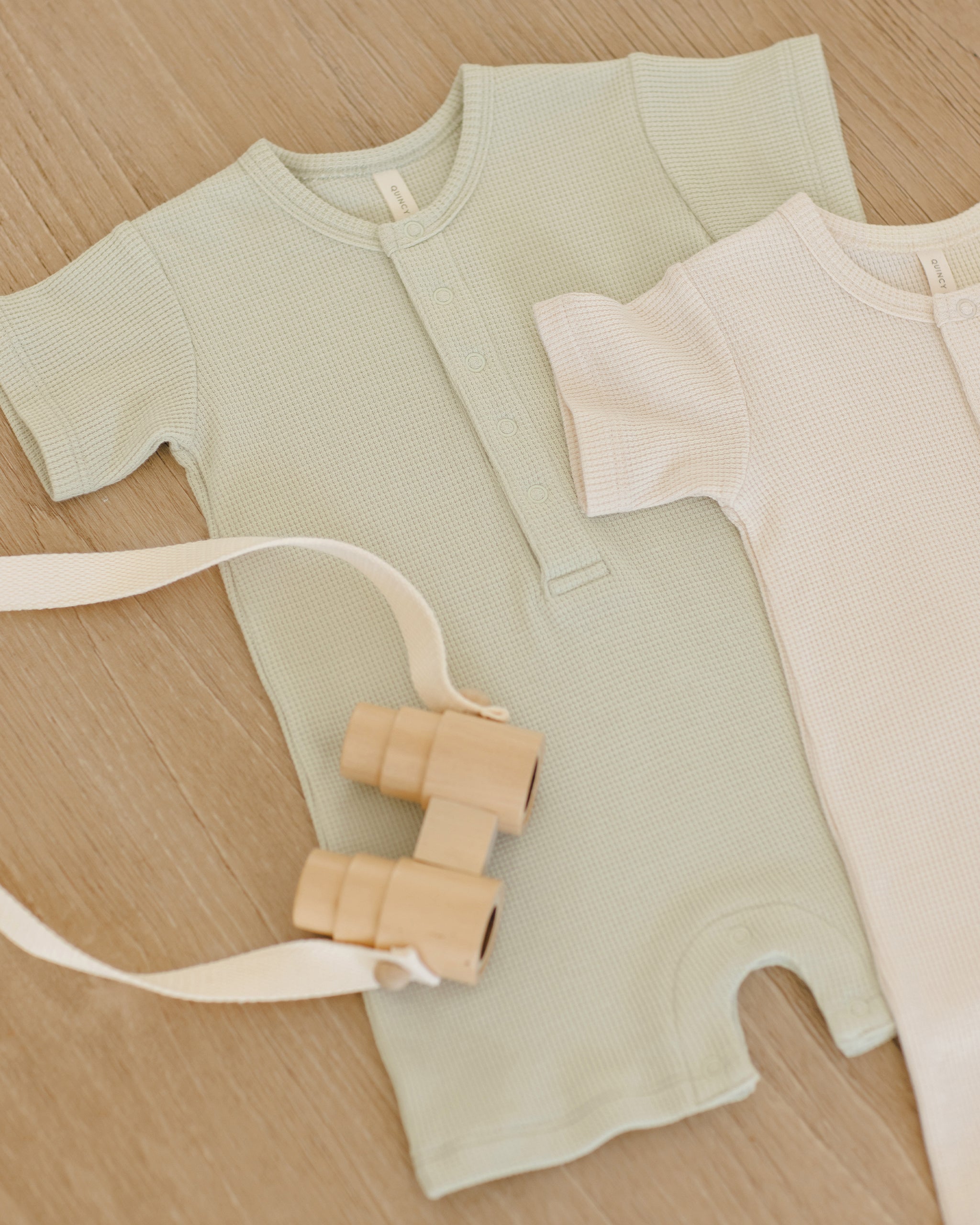 Waffle Snap Romper || Mint