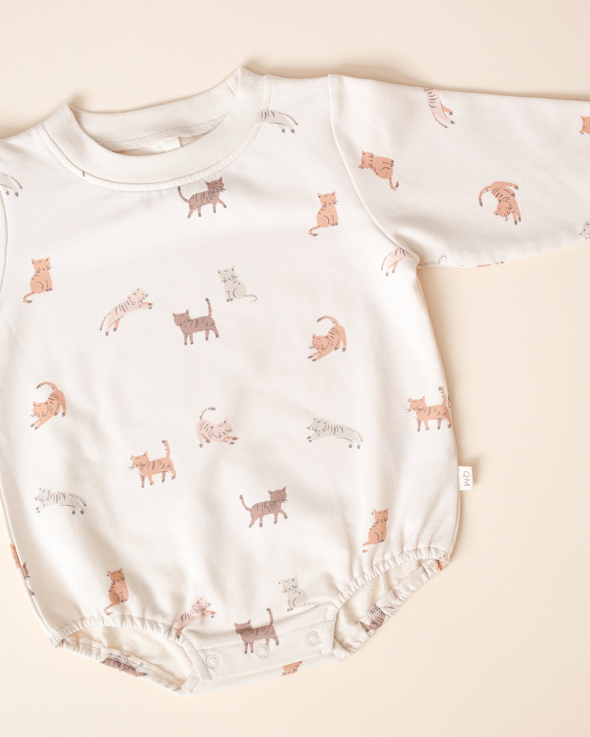 Crewneck Bubble Romper || Cats
