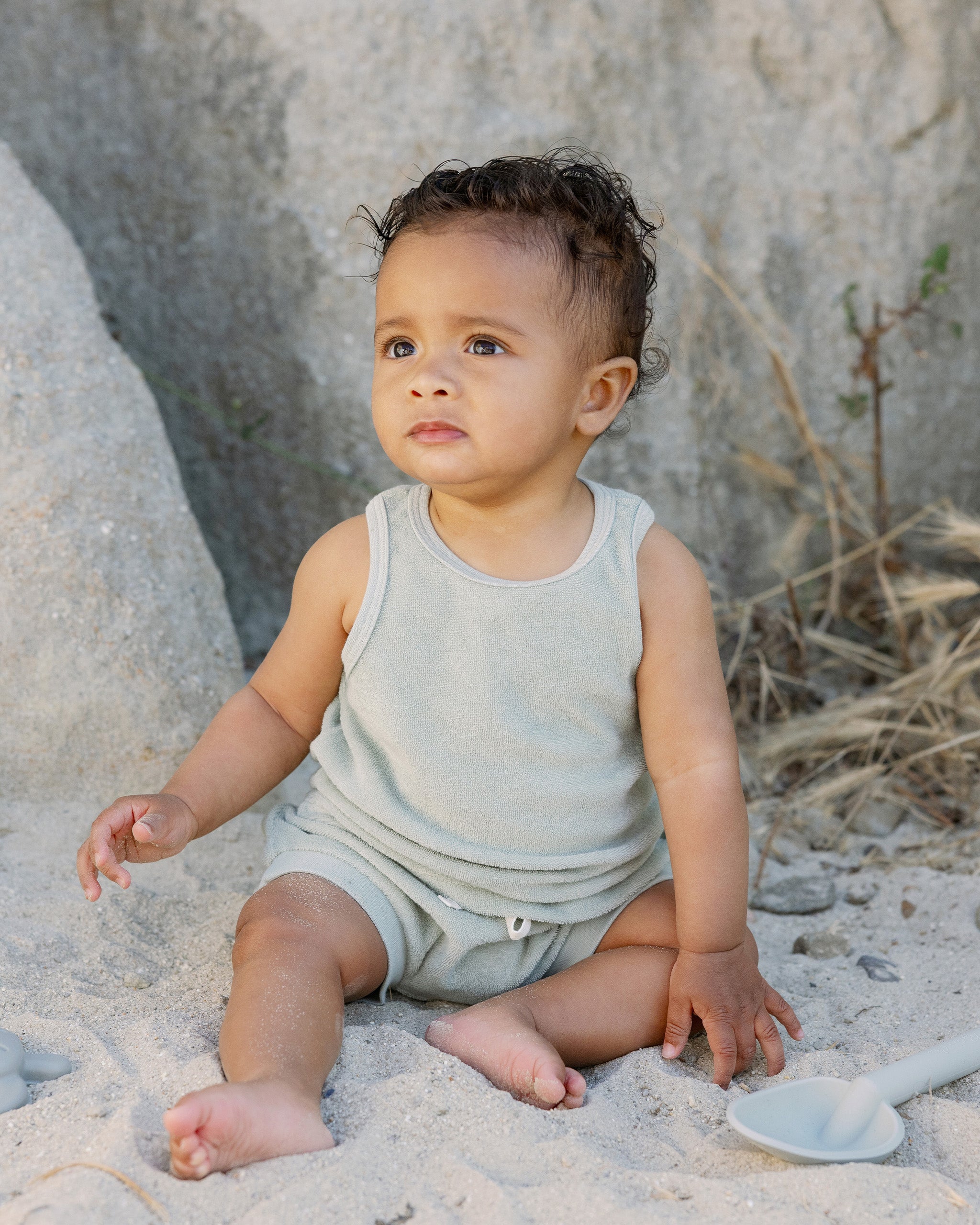 -Terry Tank + Short Set || Sage-