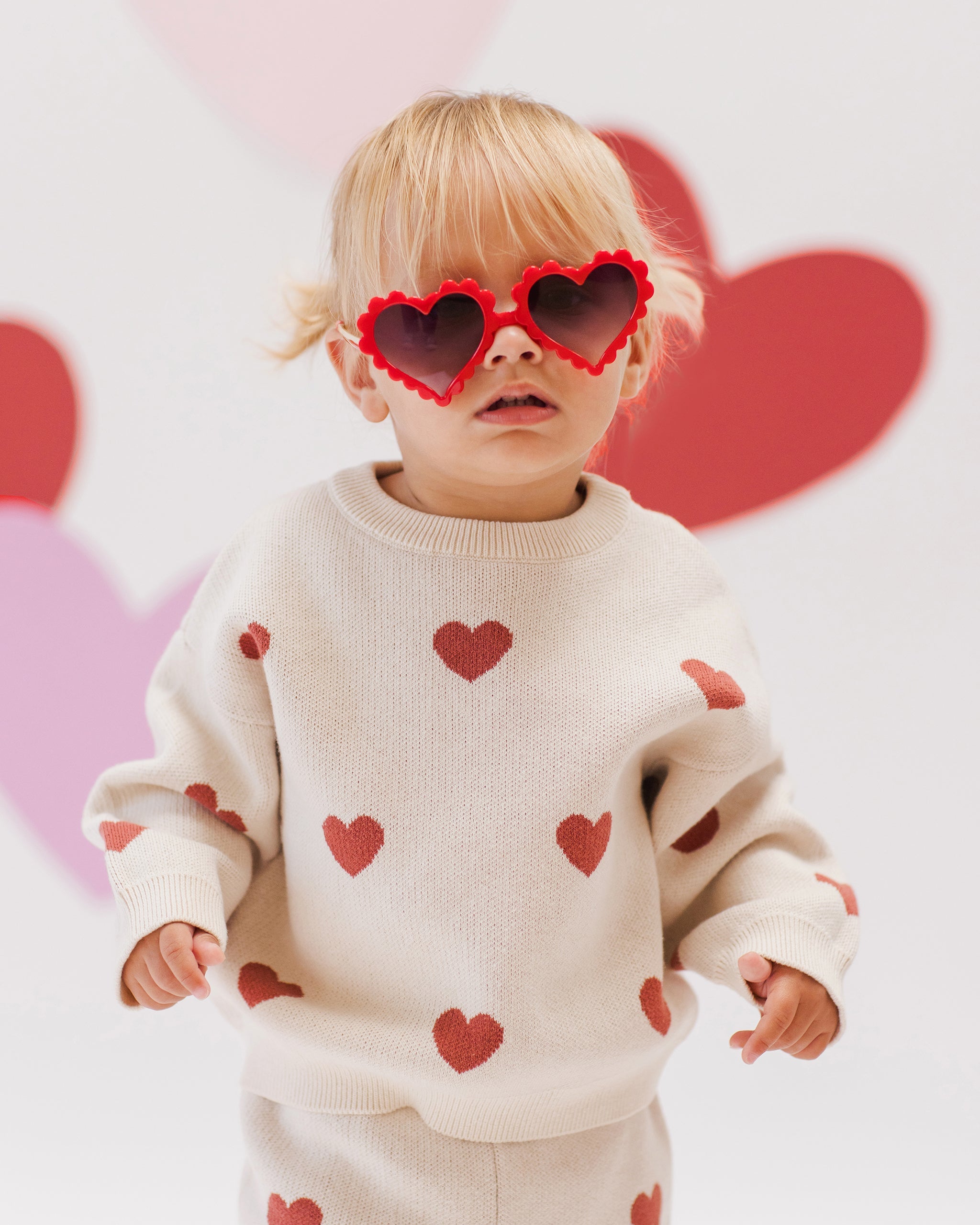 Pull en tricot coeur || Naturel