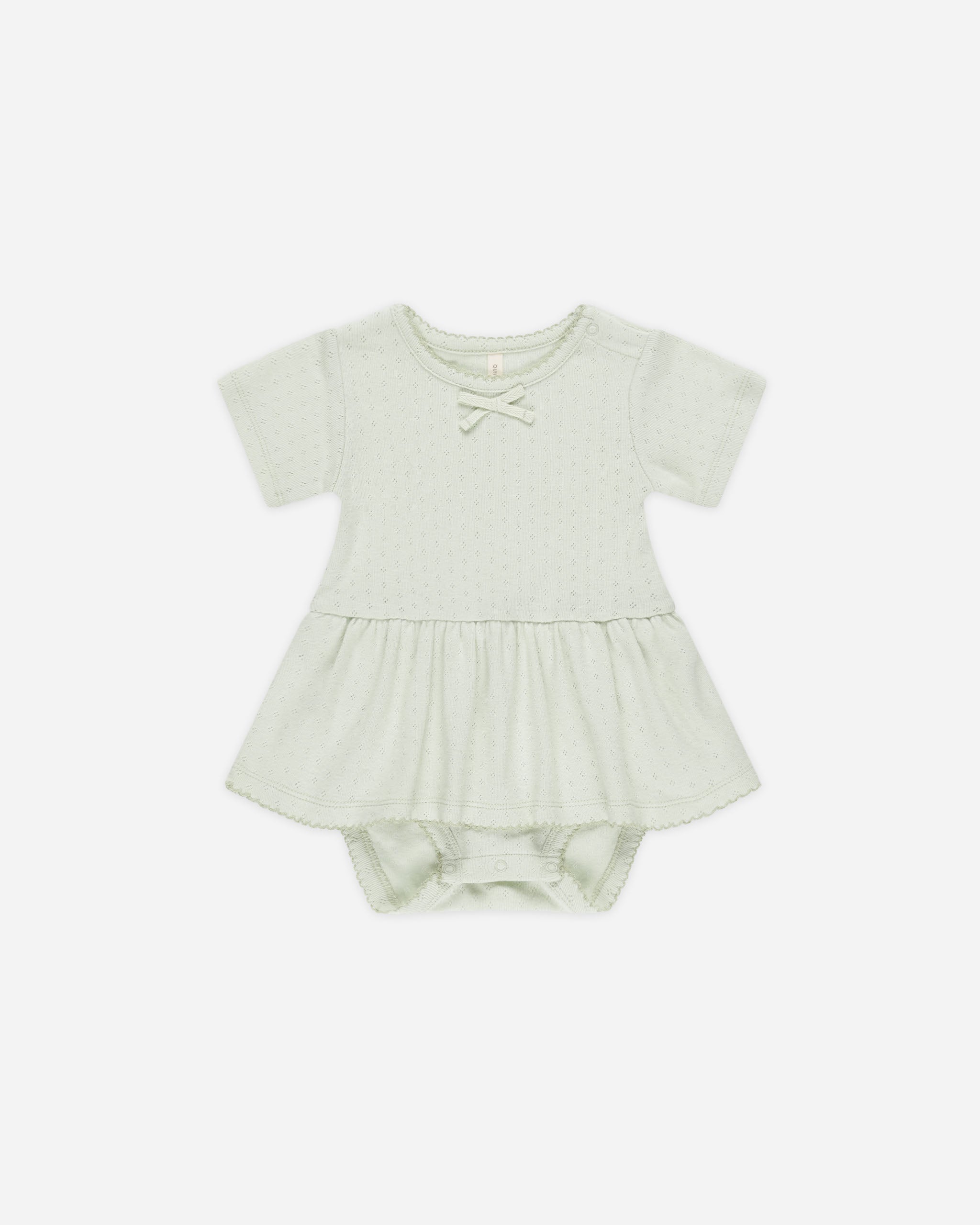 Pointelle Skirted Bodysuit || Mint