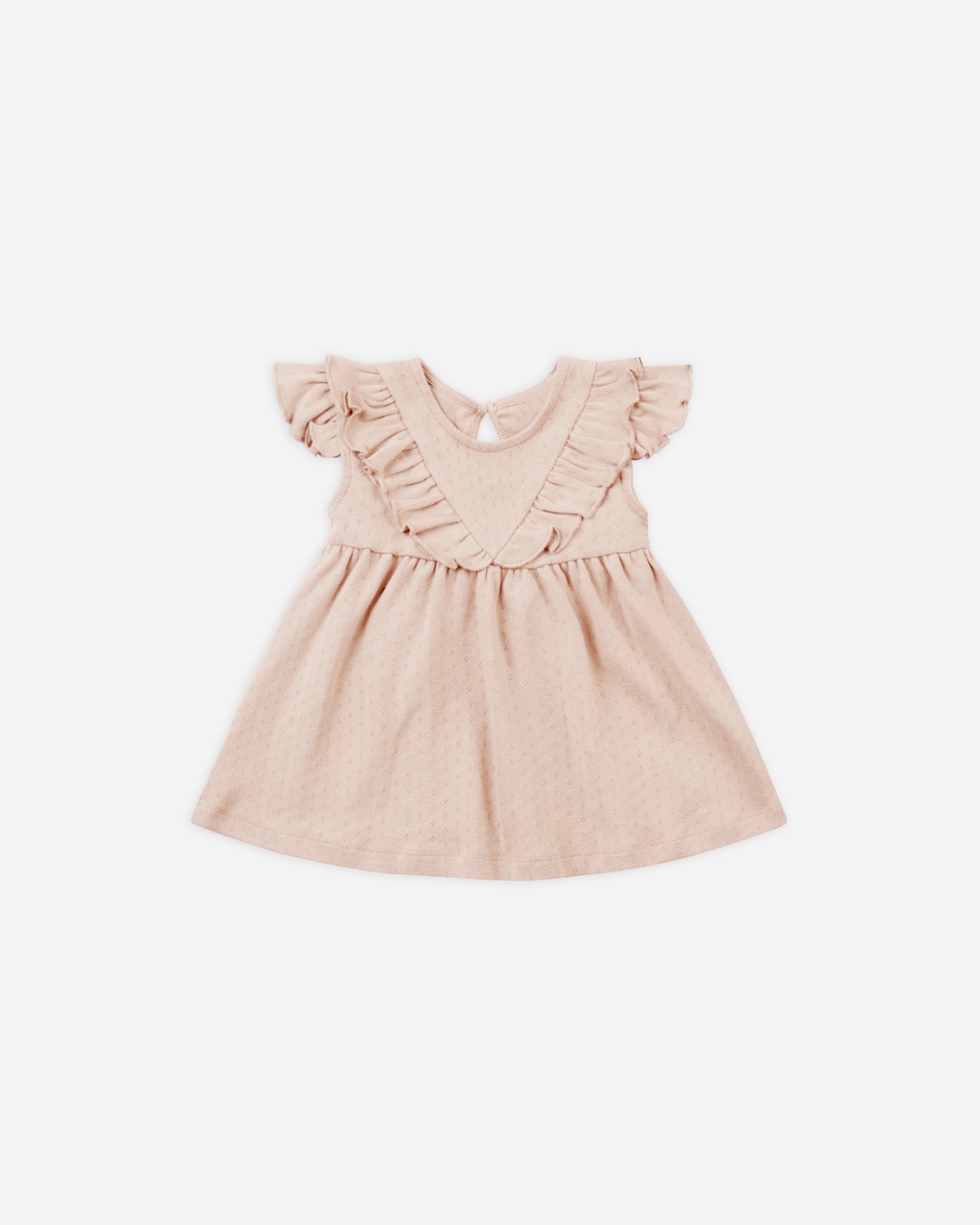 -Sleeveless Ruffle V Dress || Melon-