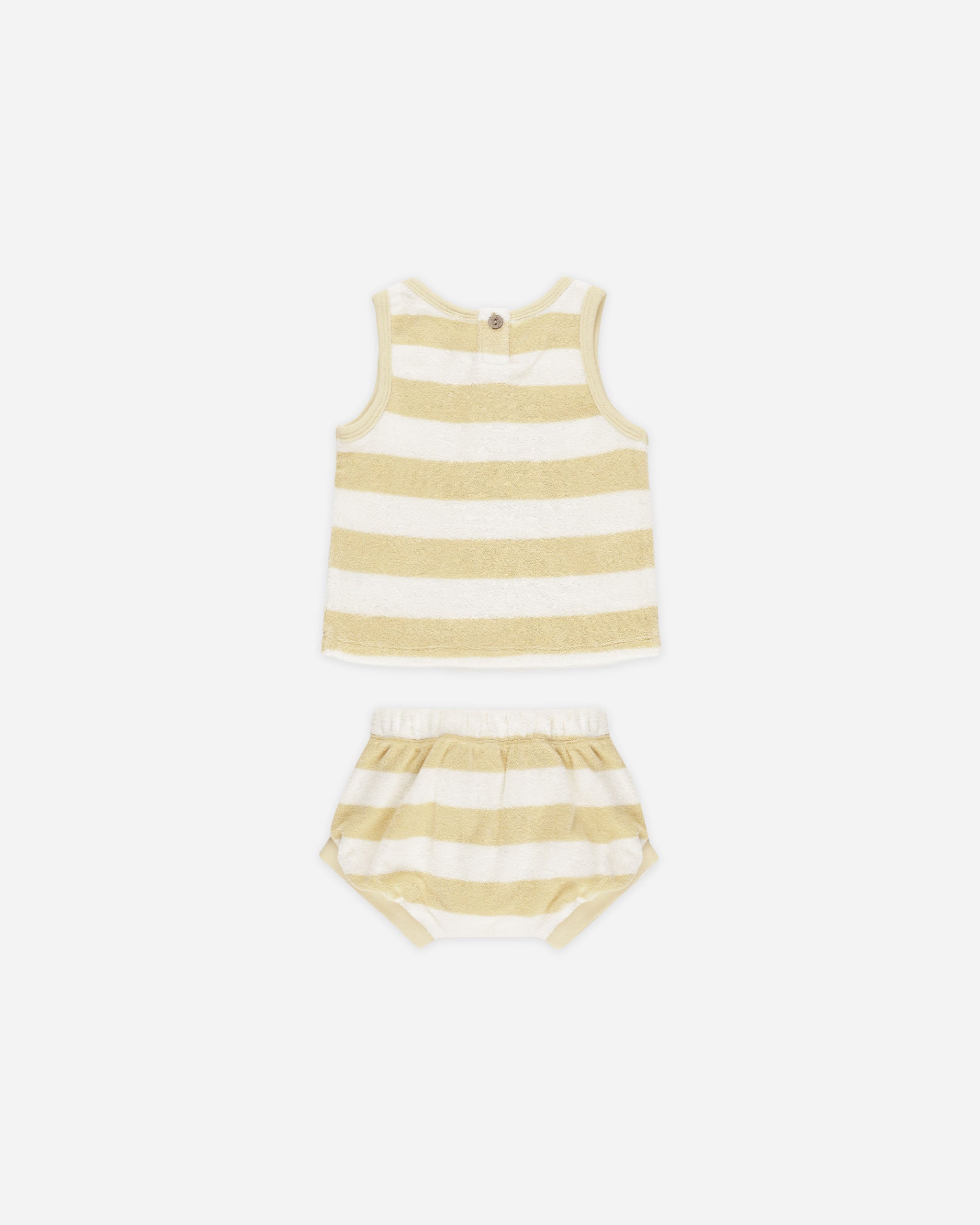 -Terry Tank + Short Set || Yellow Stripe-