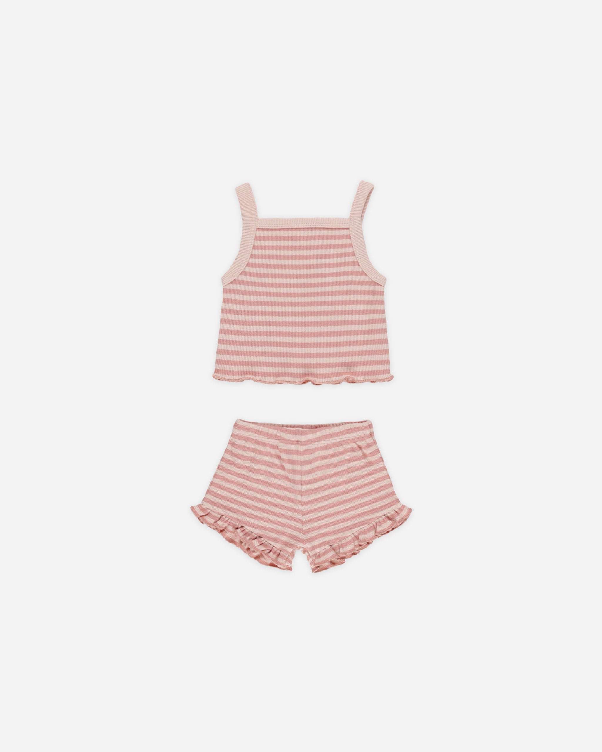Ensemble débardeur et short Evie || Rayures roses