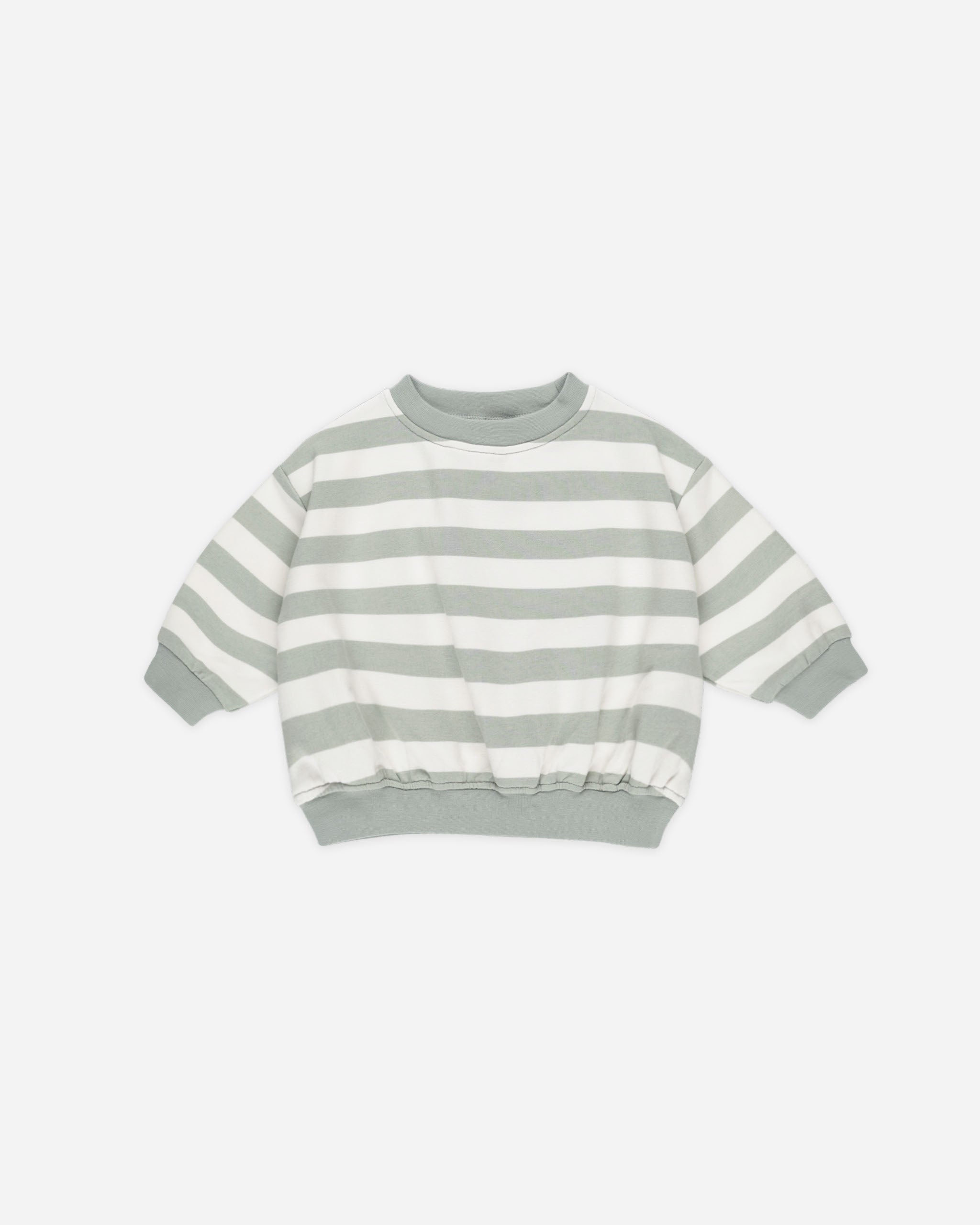 Relaxed Sweatshirt || Sage Stripe