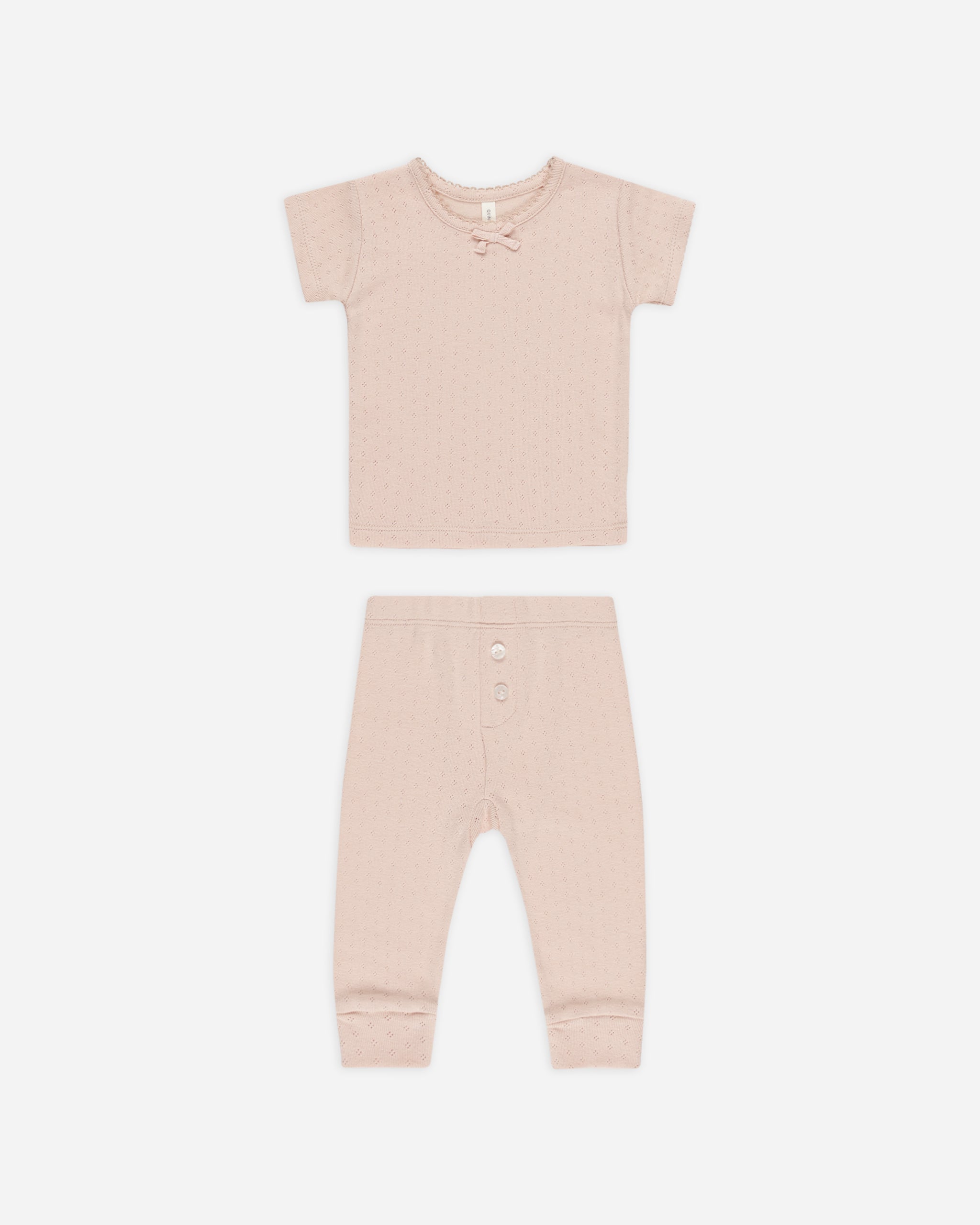 -Pointelle Tee + Legging || Melon-