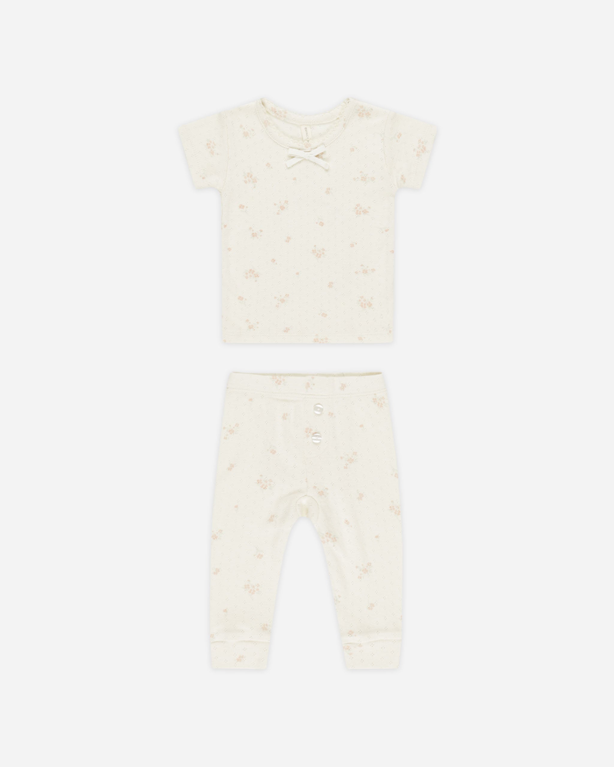 -Pointelle Tee + Legging || Pink Ditsy-