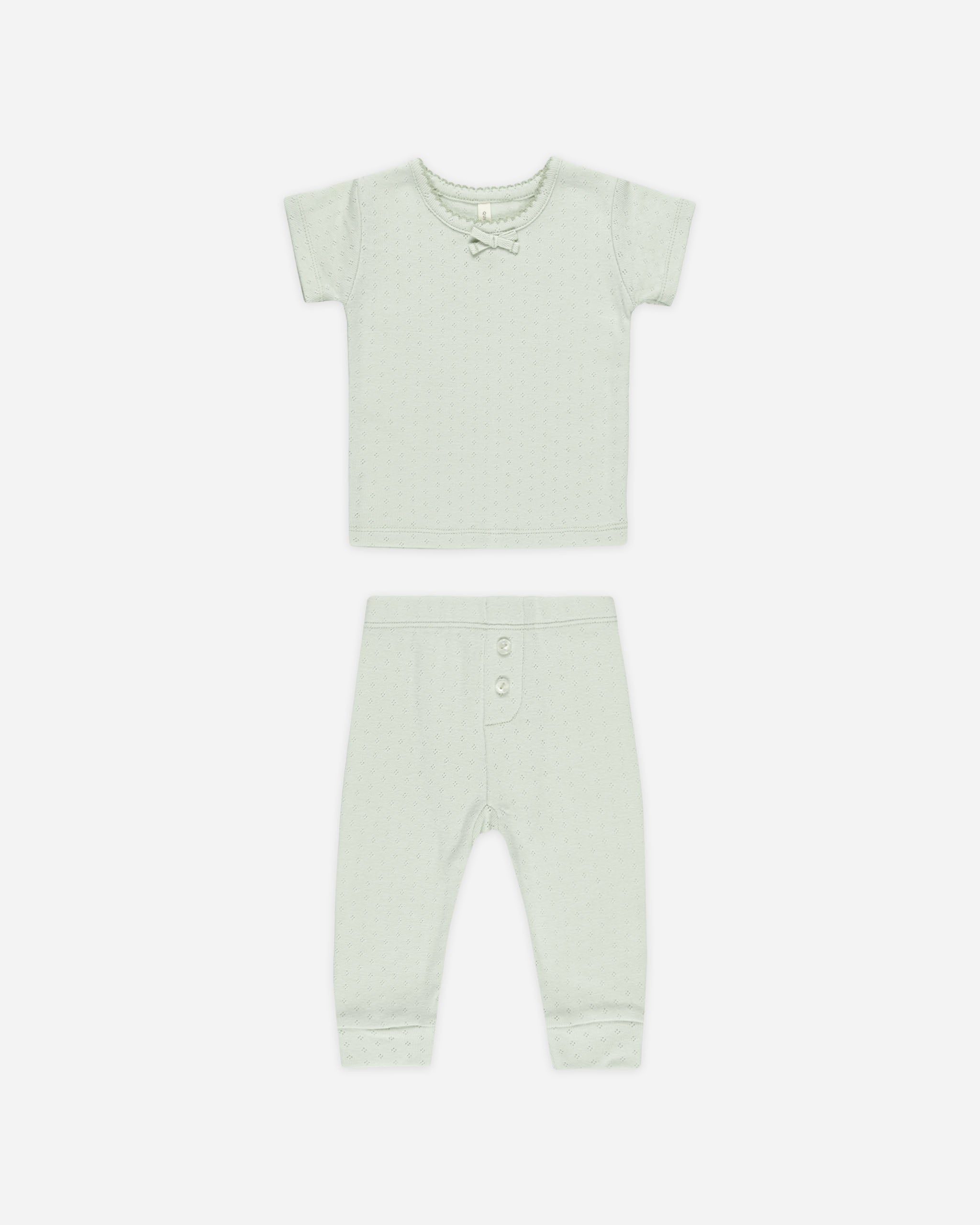 -Pointelle Tee + Legging || Mint-