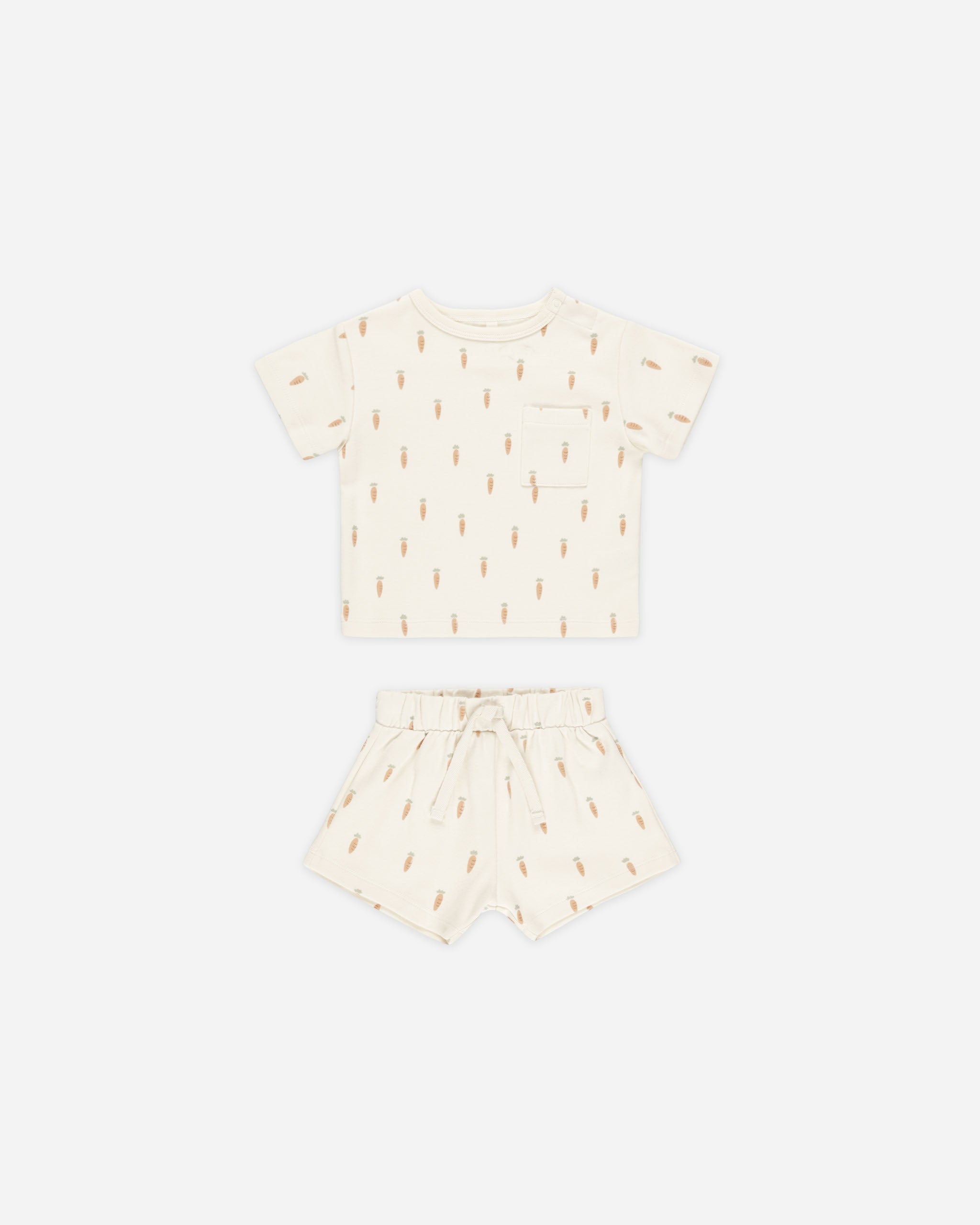-Boxy Pocket Tee + Short Set || Carrots-