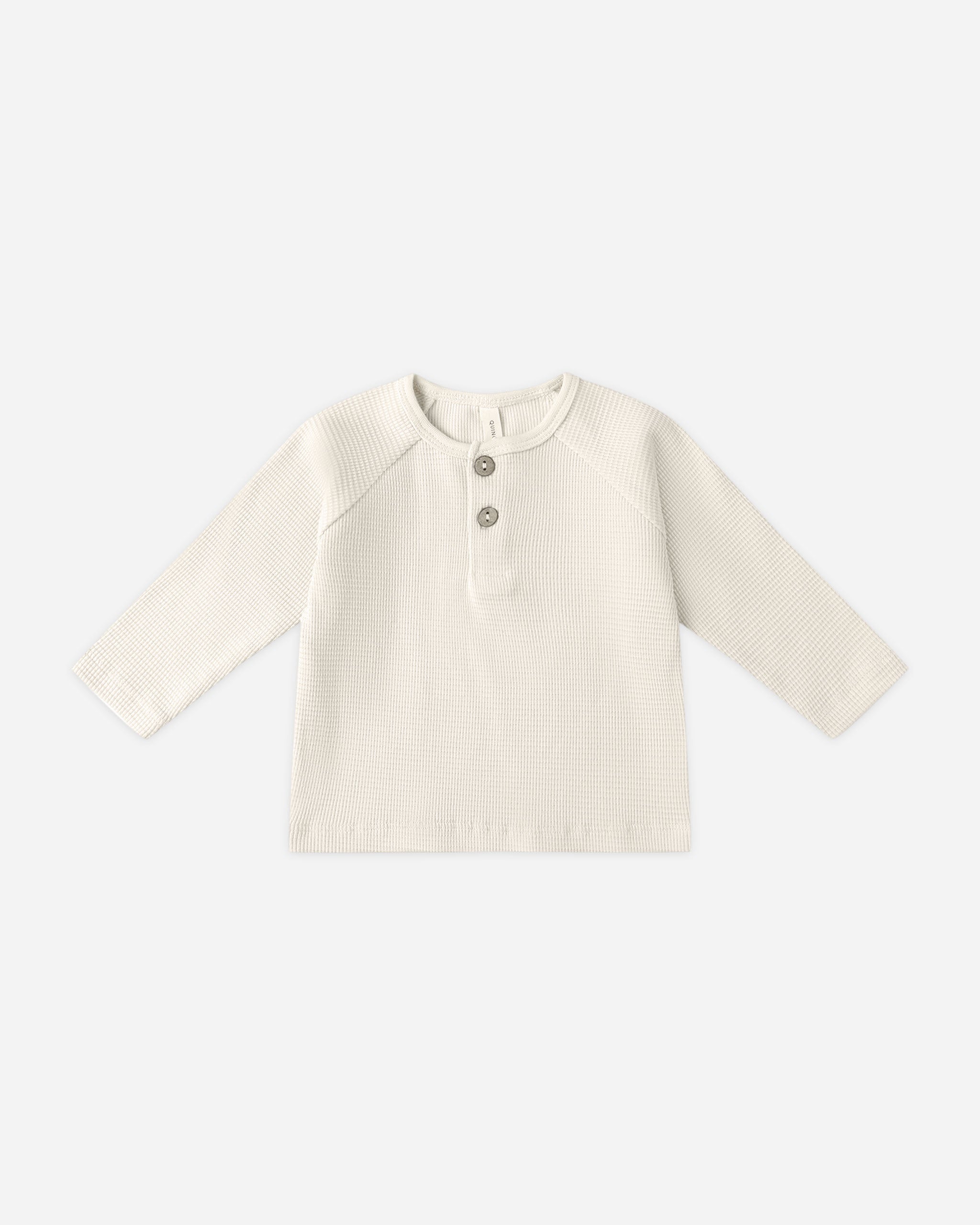 Haut en tricot Henley || Naturel