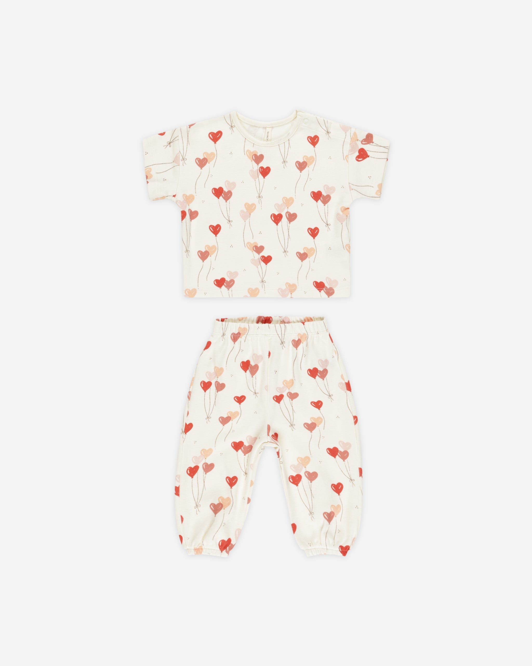 Ensemble T-shirt + pantalon en jersey || Ballons en forme de cœur