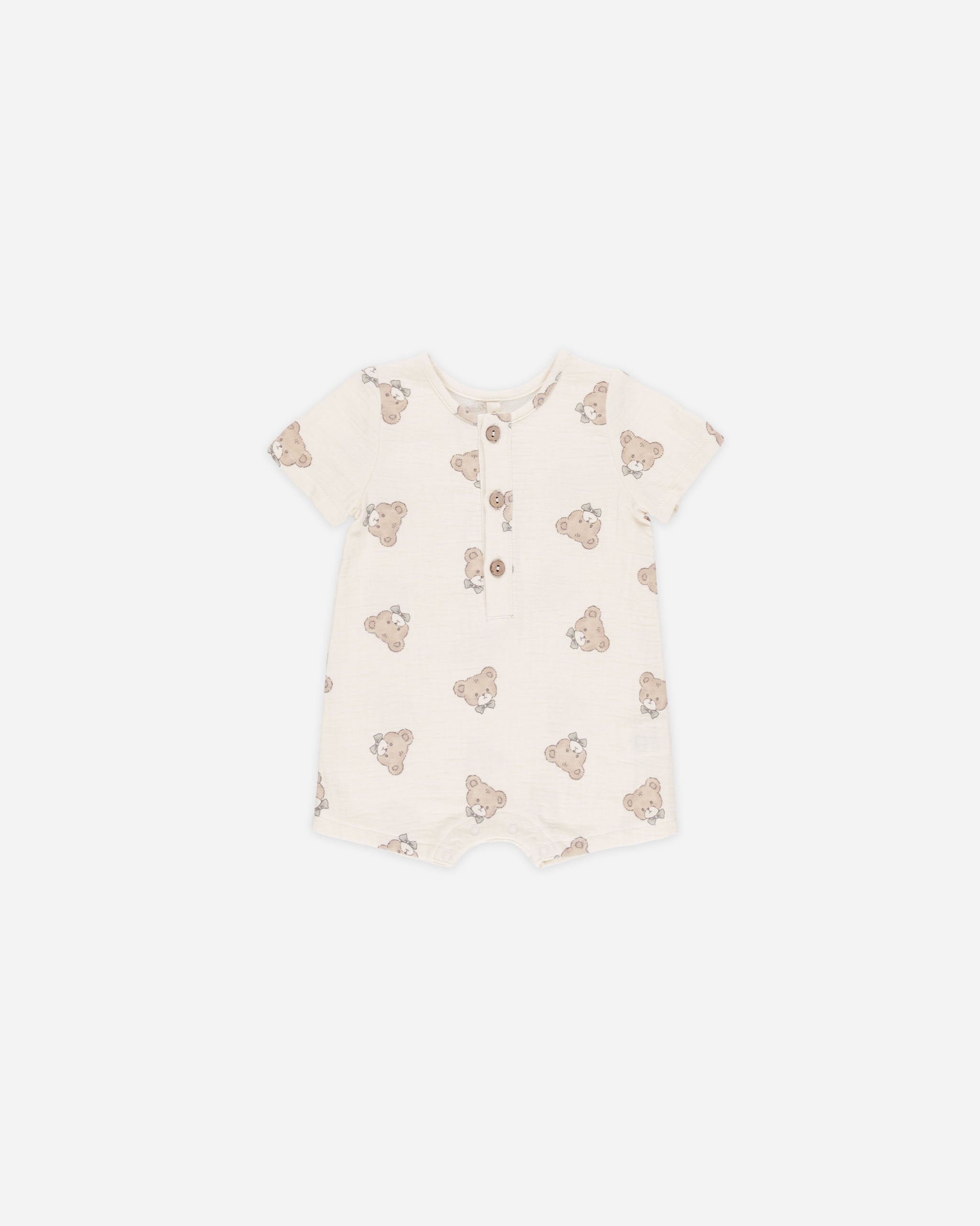 Short Sleeve Woven Romper || Teddy