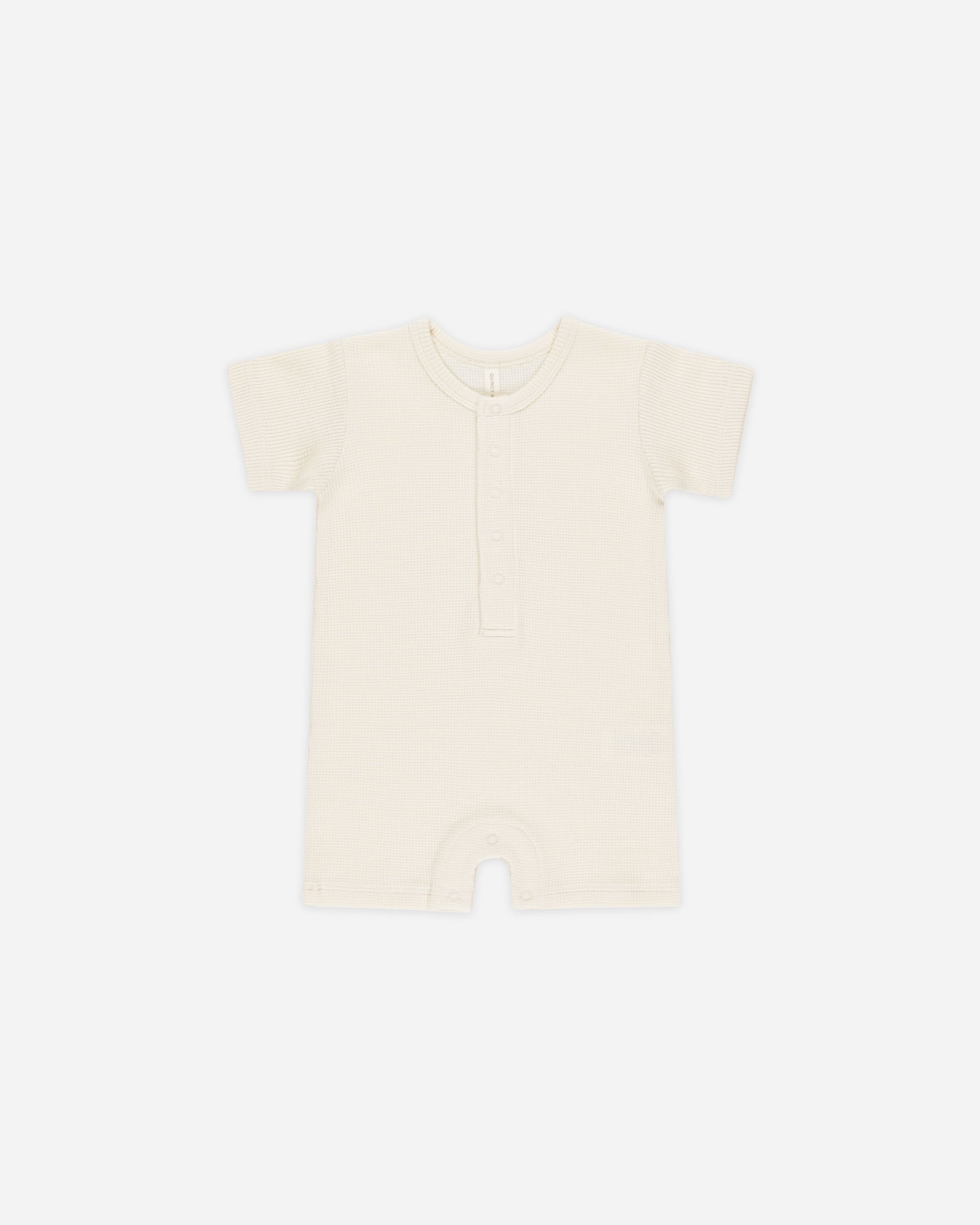 Waffle Snap Romper || Natural