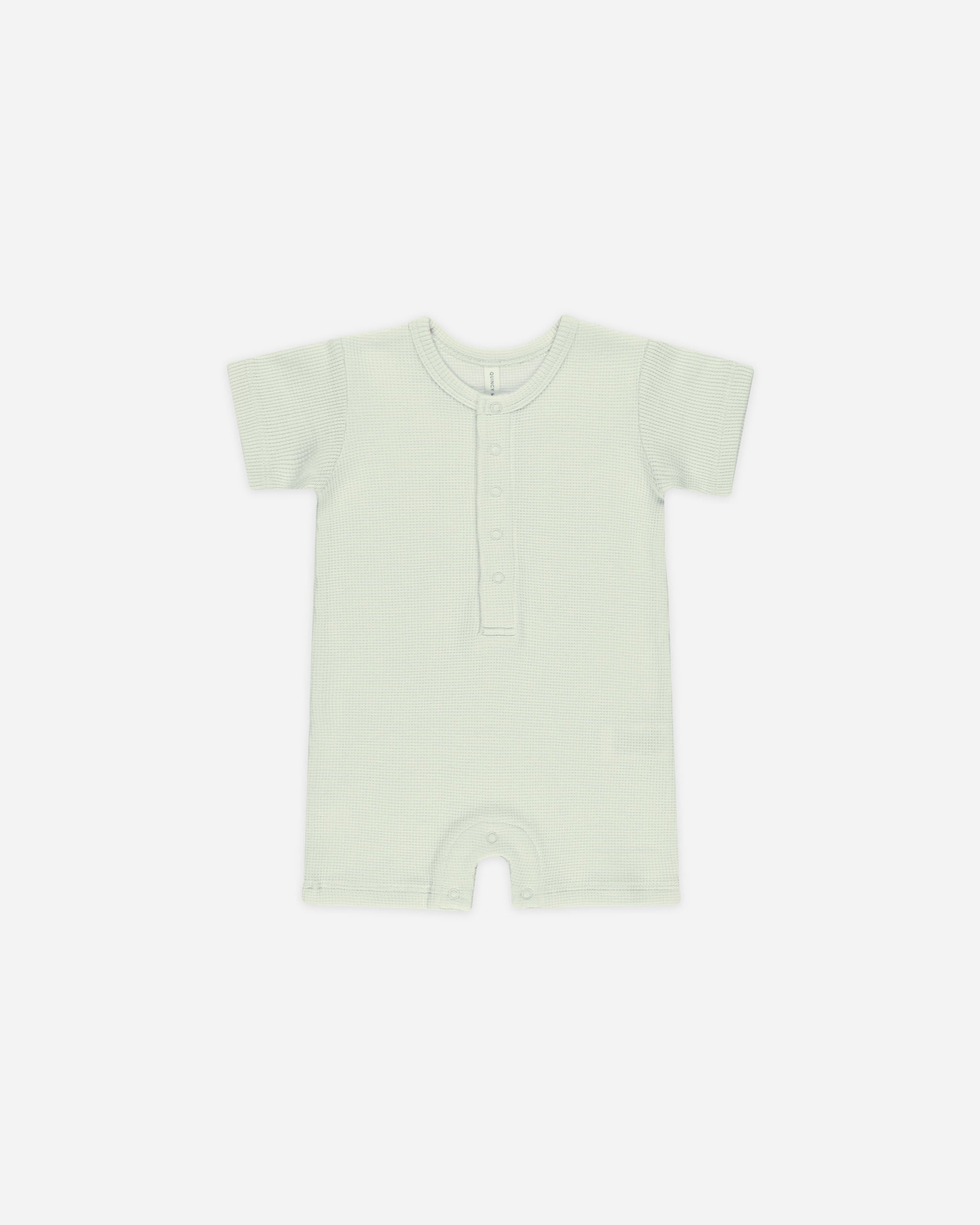 Waffle Snap Romper || Mint