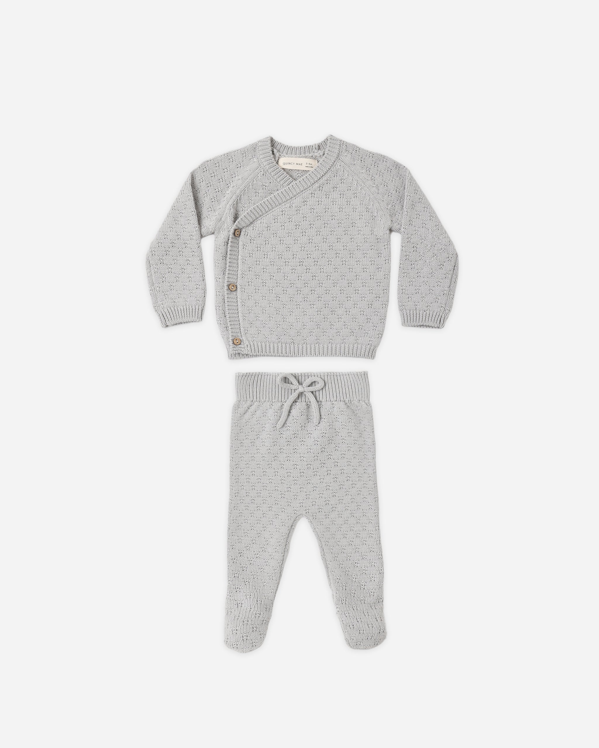 Knit Wrap Top + Pant Set Cloud – Quincy Mae