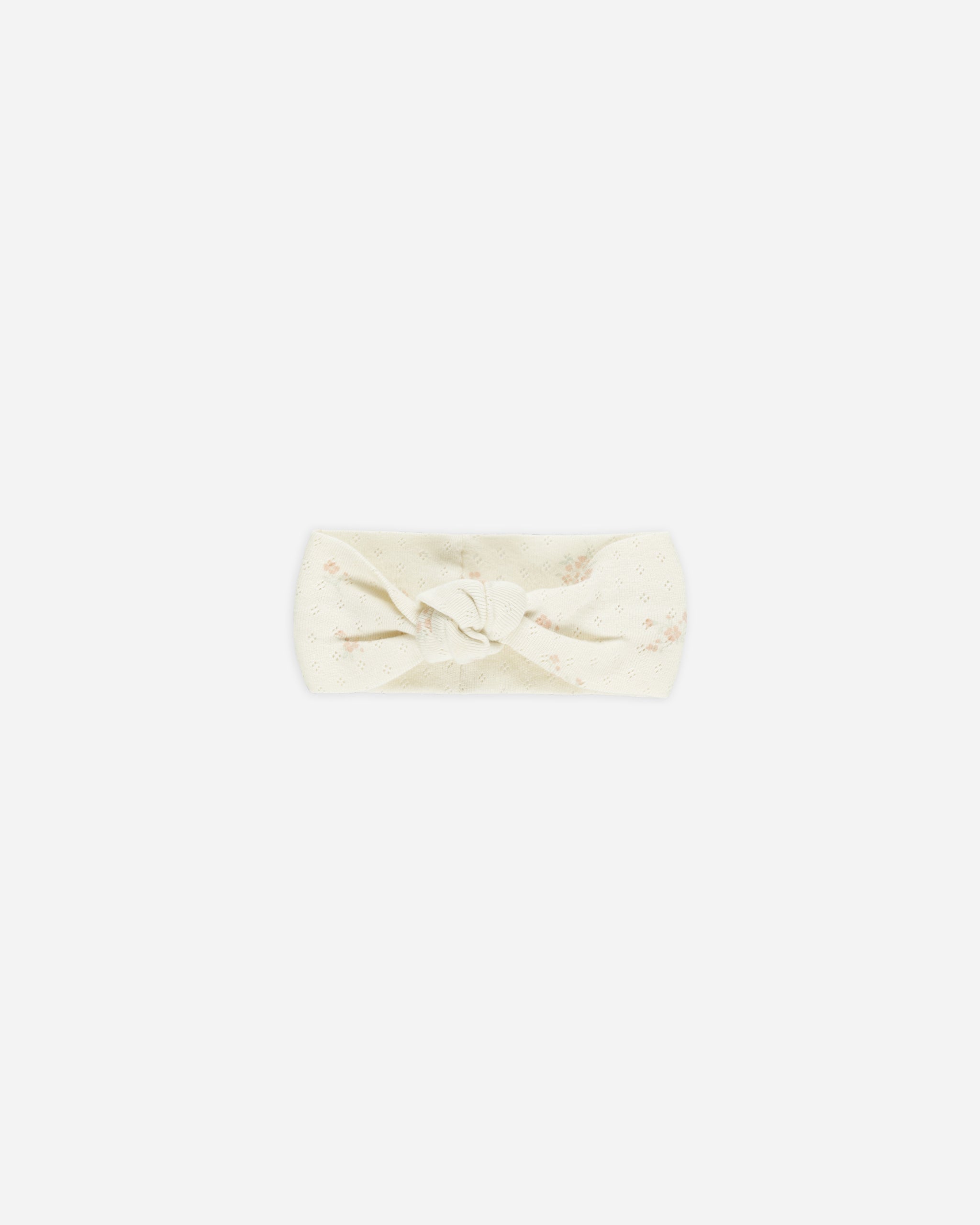 Pointelle Knotted Headband || Pink Ditsy
