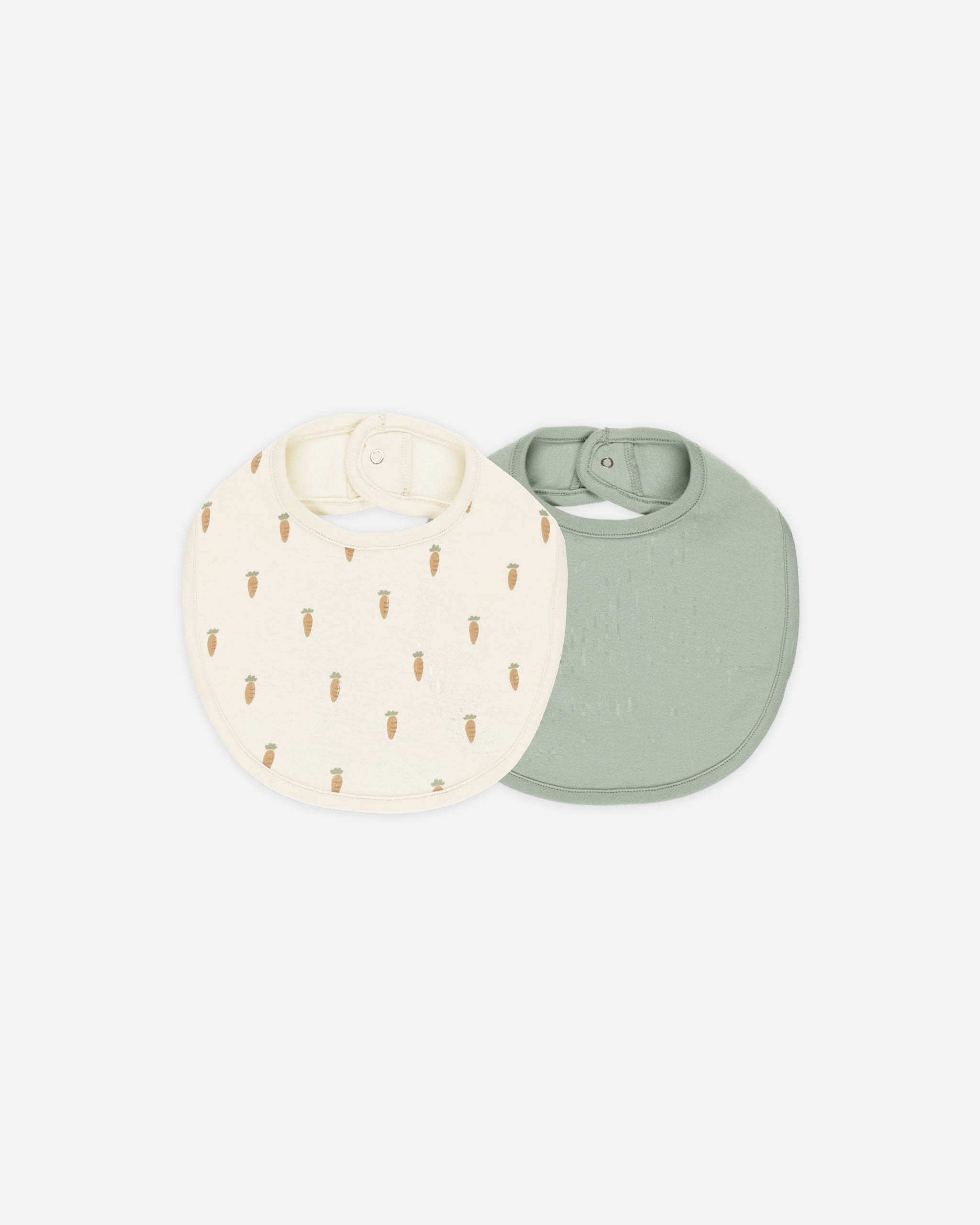 Jersey Snap Bib, 2 Pack || Carrots, Sage