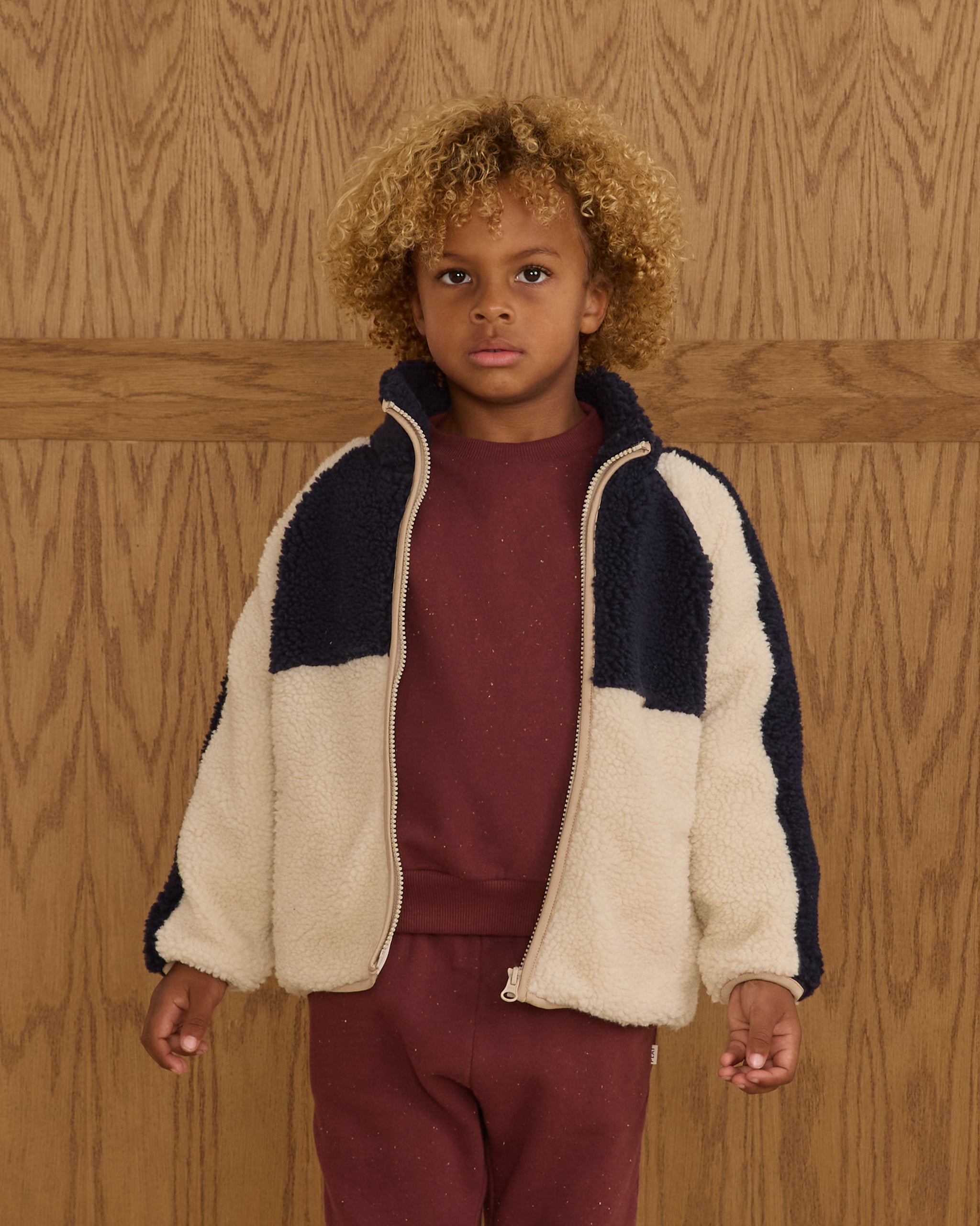 Veste Sherpa Trails || Bleu marine color block