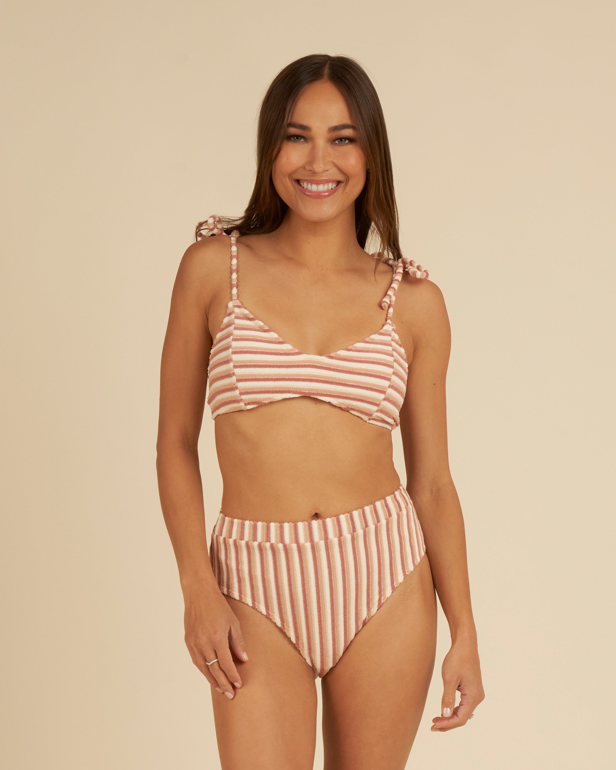 Alba Bikini Top | Pink Stripe - Rylee + Cru | Kids Clothes | Trendy Baby Clothes | Modern Infant Outfits |