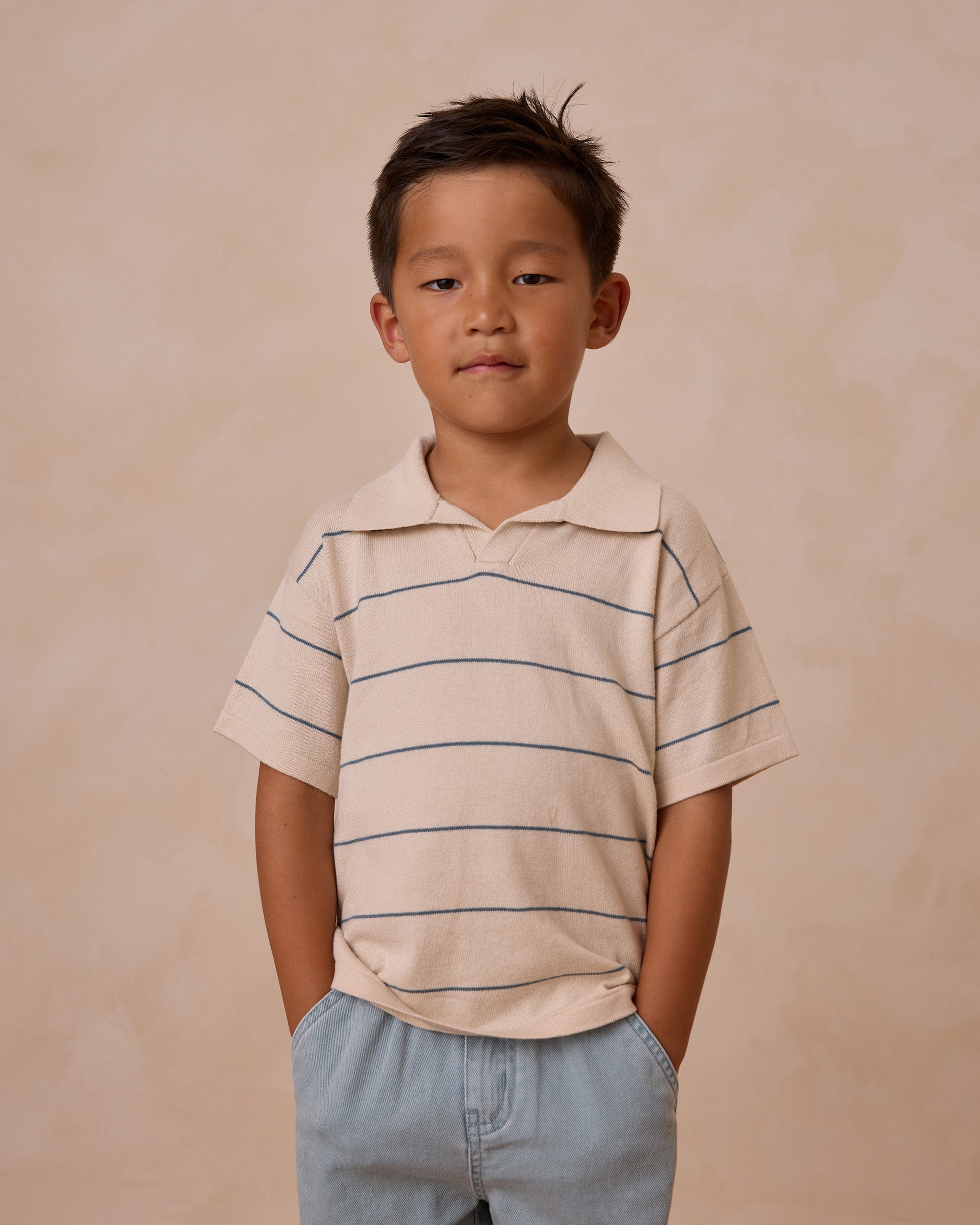 Polo en tricot Chandler || Rayures bleues