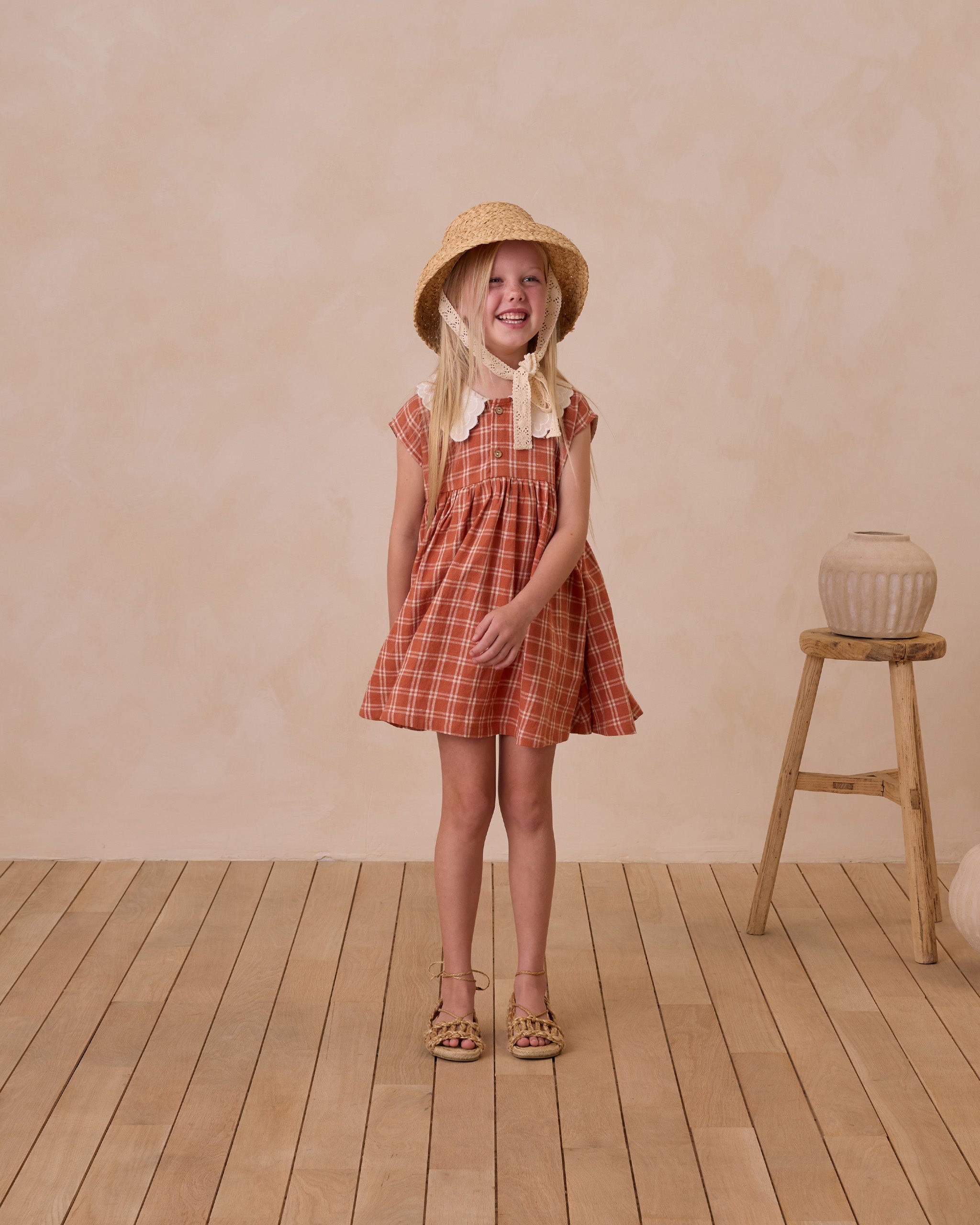 Collared Babydoll Dress || Poppy Check