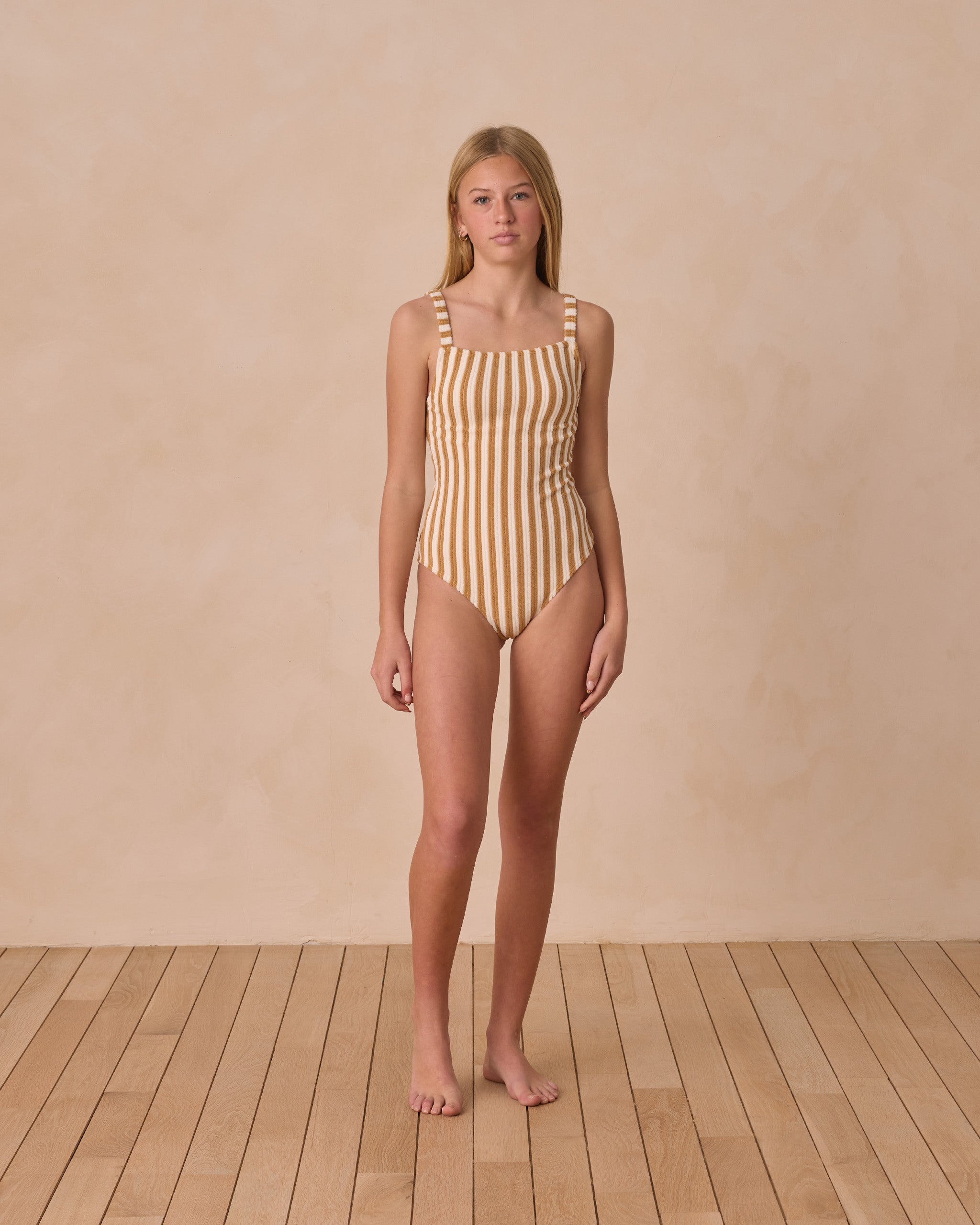 Square Neck One-Piece | Marigold Stripe