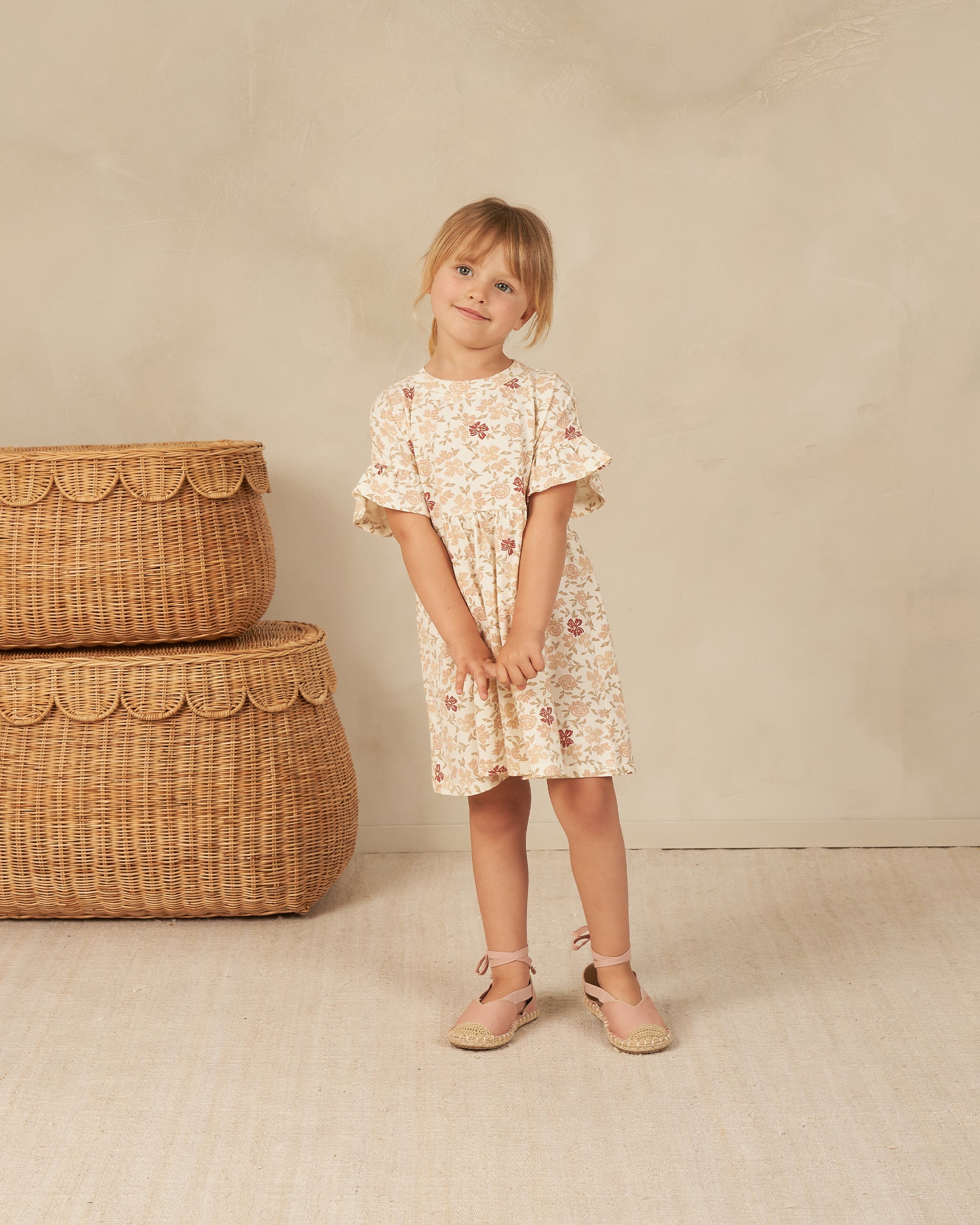 Babydoll Dress || Pink Floral - Rylee + Cru | Kids Clothes | Trendy Baby Clothes | Modern Infant Outfits |