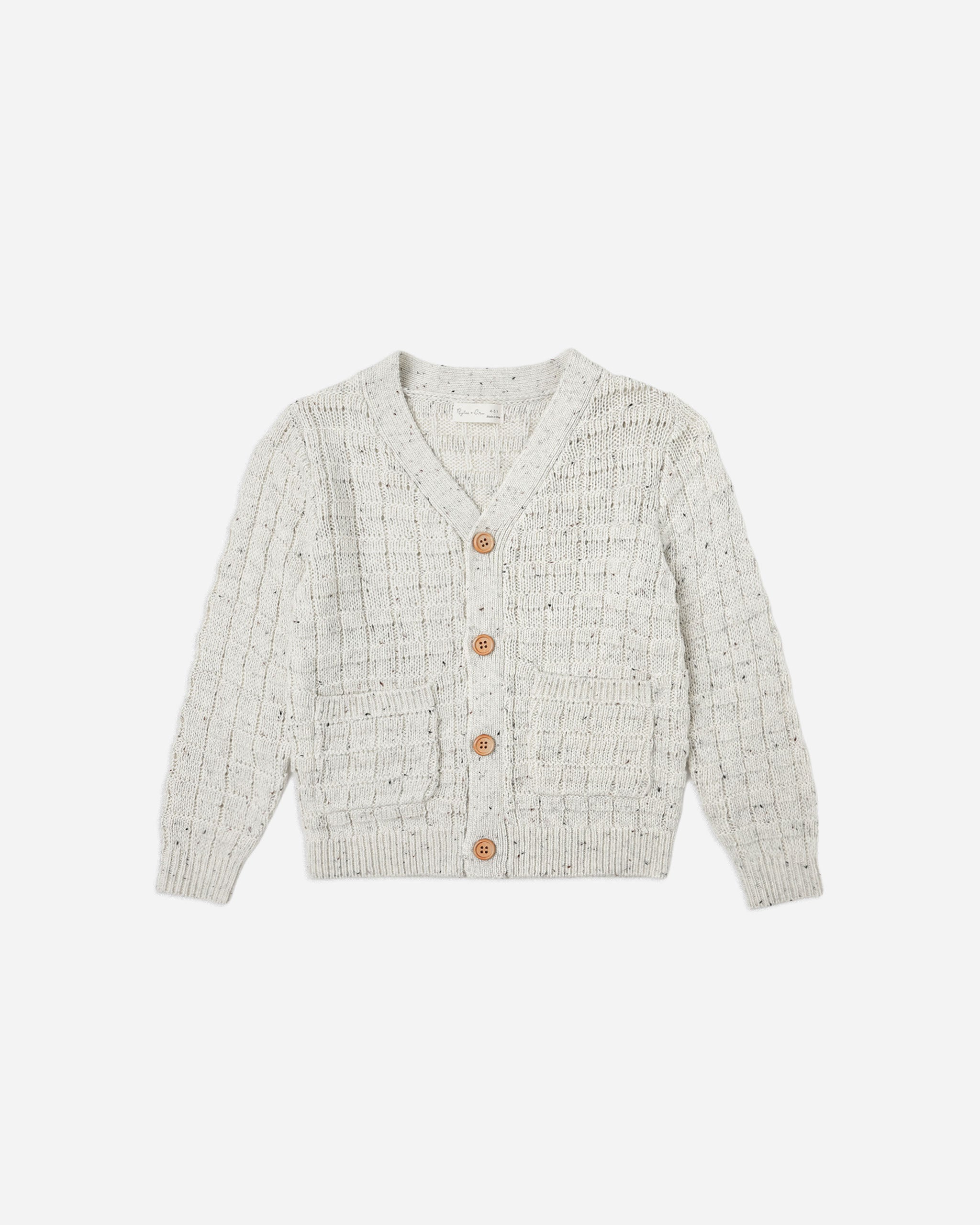 Wynn Cardigan || Oatmeal Speckle - Rylee + Cru | Kids Clothes | Trendy Baby Clothes | Modern Infant Outfits |