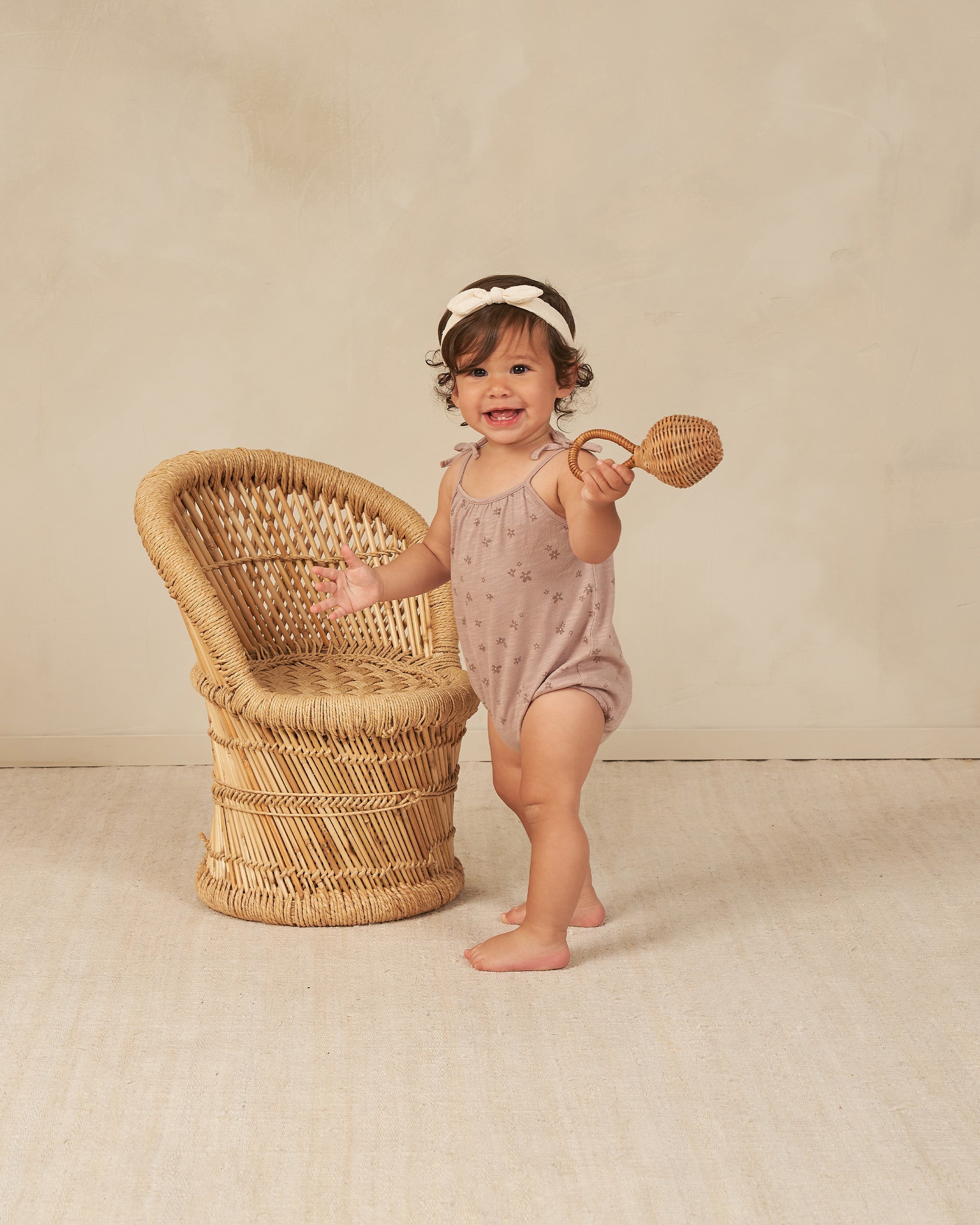 Nala Romper || Mauve Ditsy - Rylee + Cru | Kids Clothes | Trendy Baby Clothes | Modern Infant Outfits |