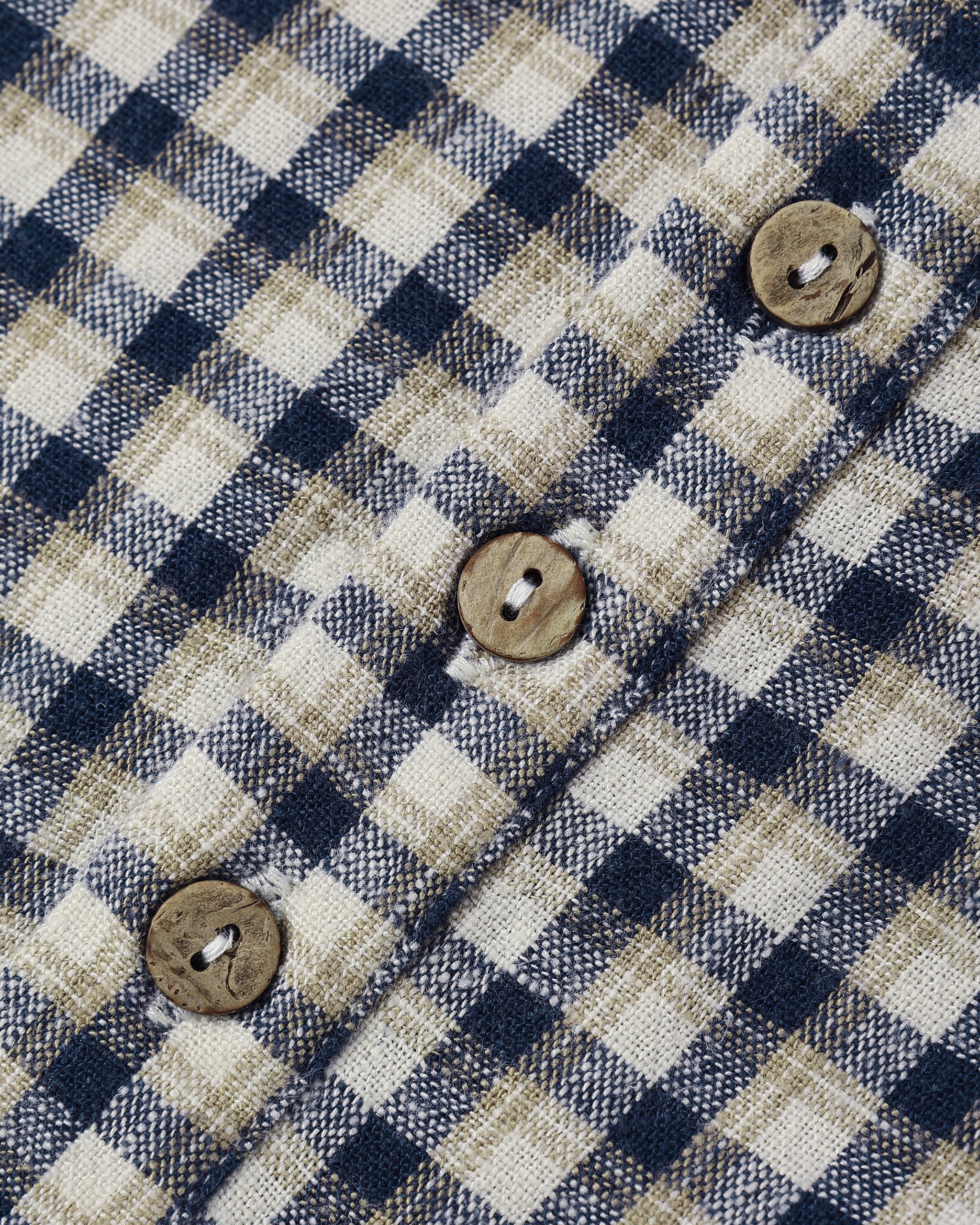 Combinaison tissée à manches longues || Carreaux bleu marine