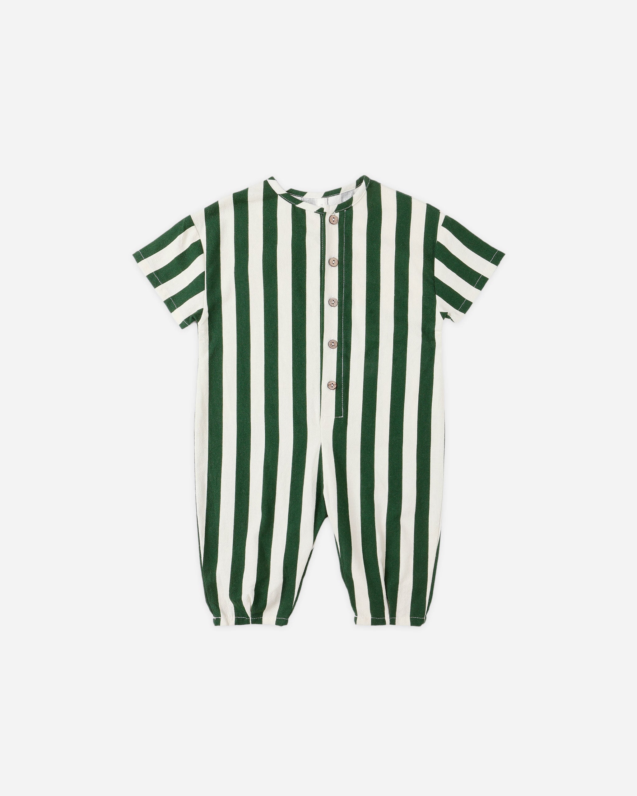 Hayes Jumpsuit || Green Stripe - Rylee + Cru | Kids Clothes | Trendy Baby Clothes | Modern Infant Outfits |