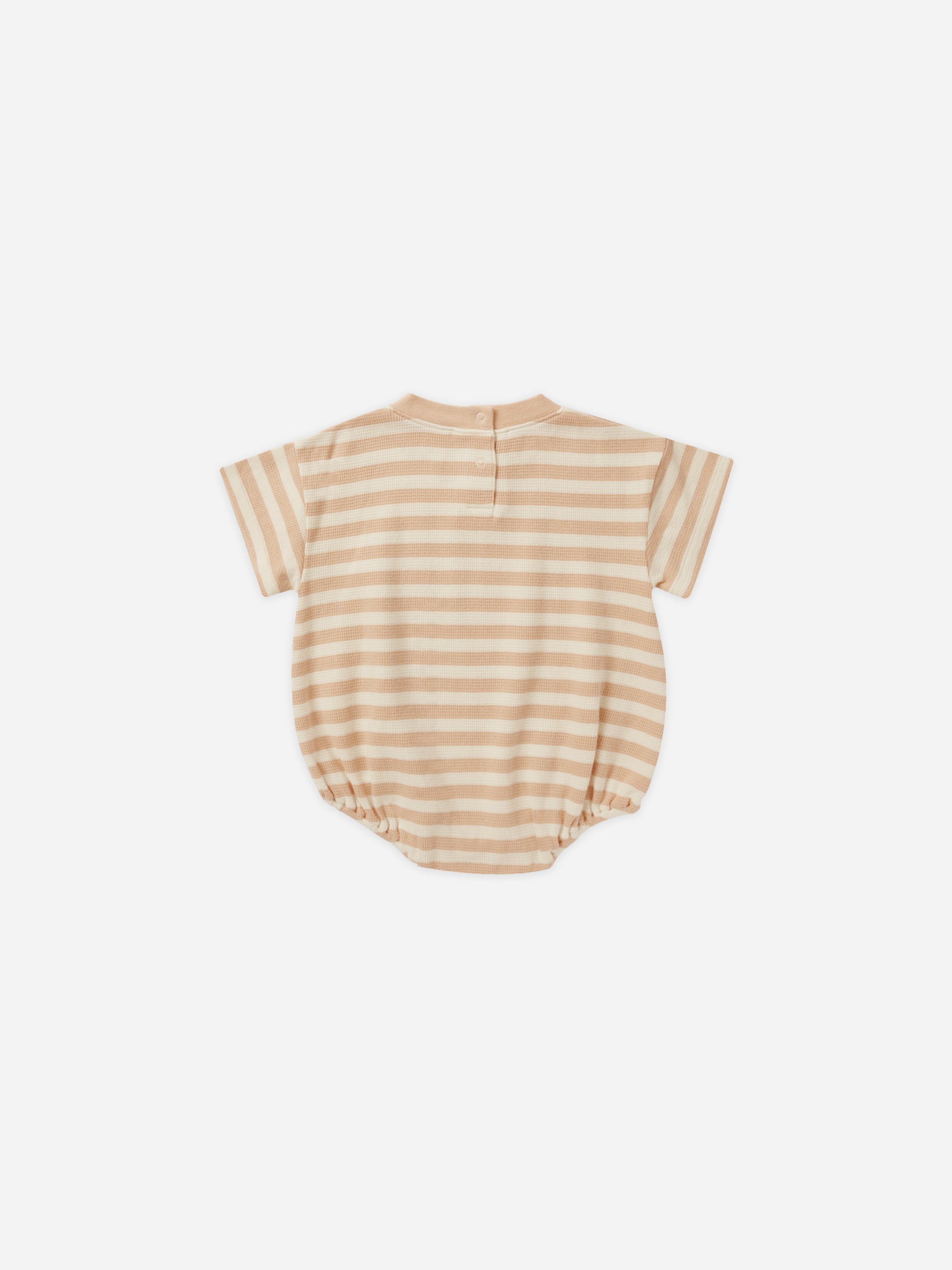Relaxed Bubble Romper || Apricot Stripe - Rylee + Cru | Kids Clothes | Trendy Baby Clothes | Modern Infant Outfits |