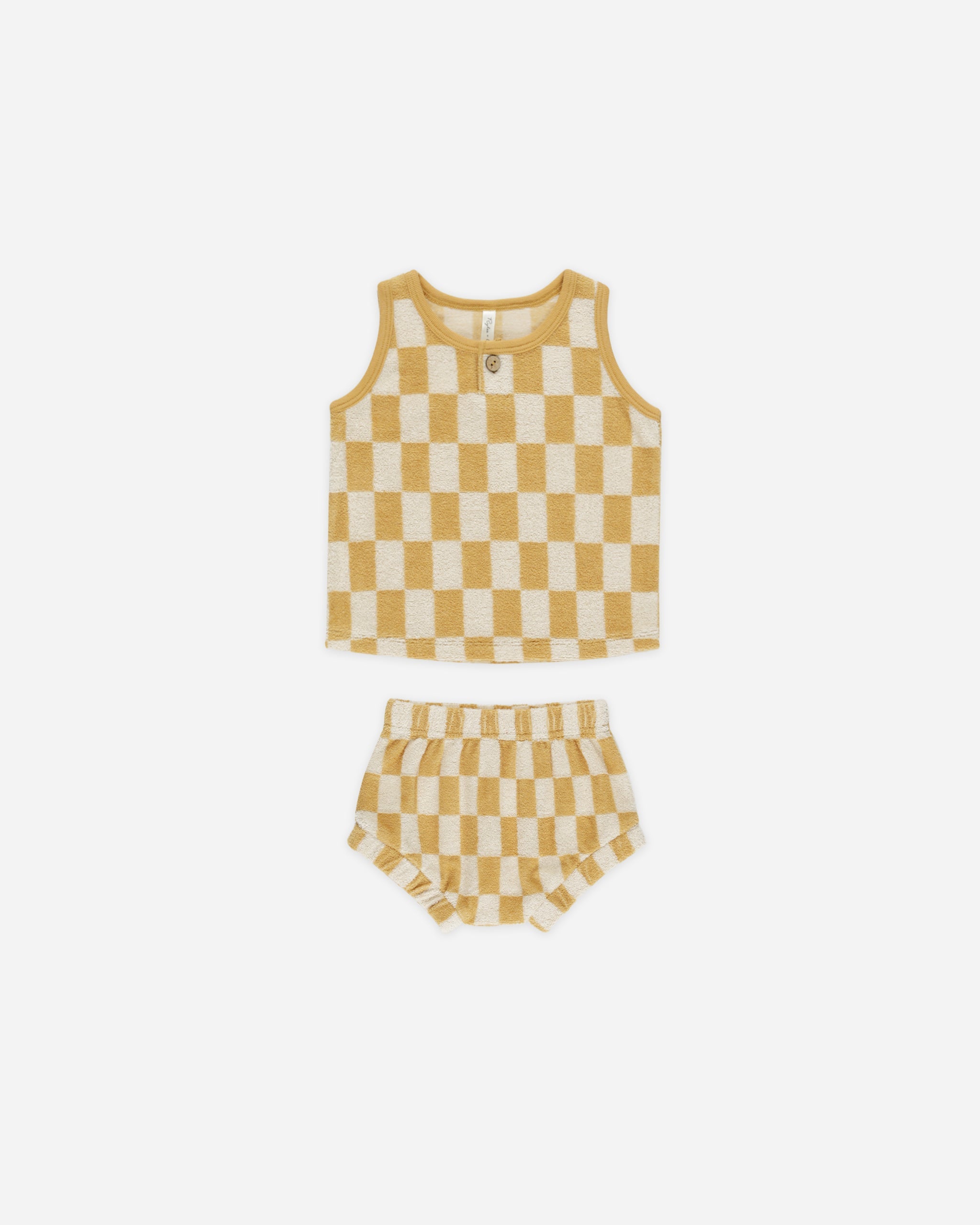 Baby Tank Set || Marigold Check