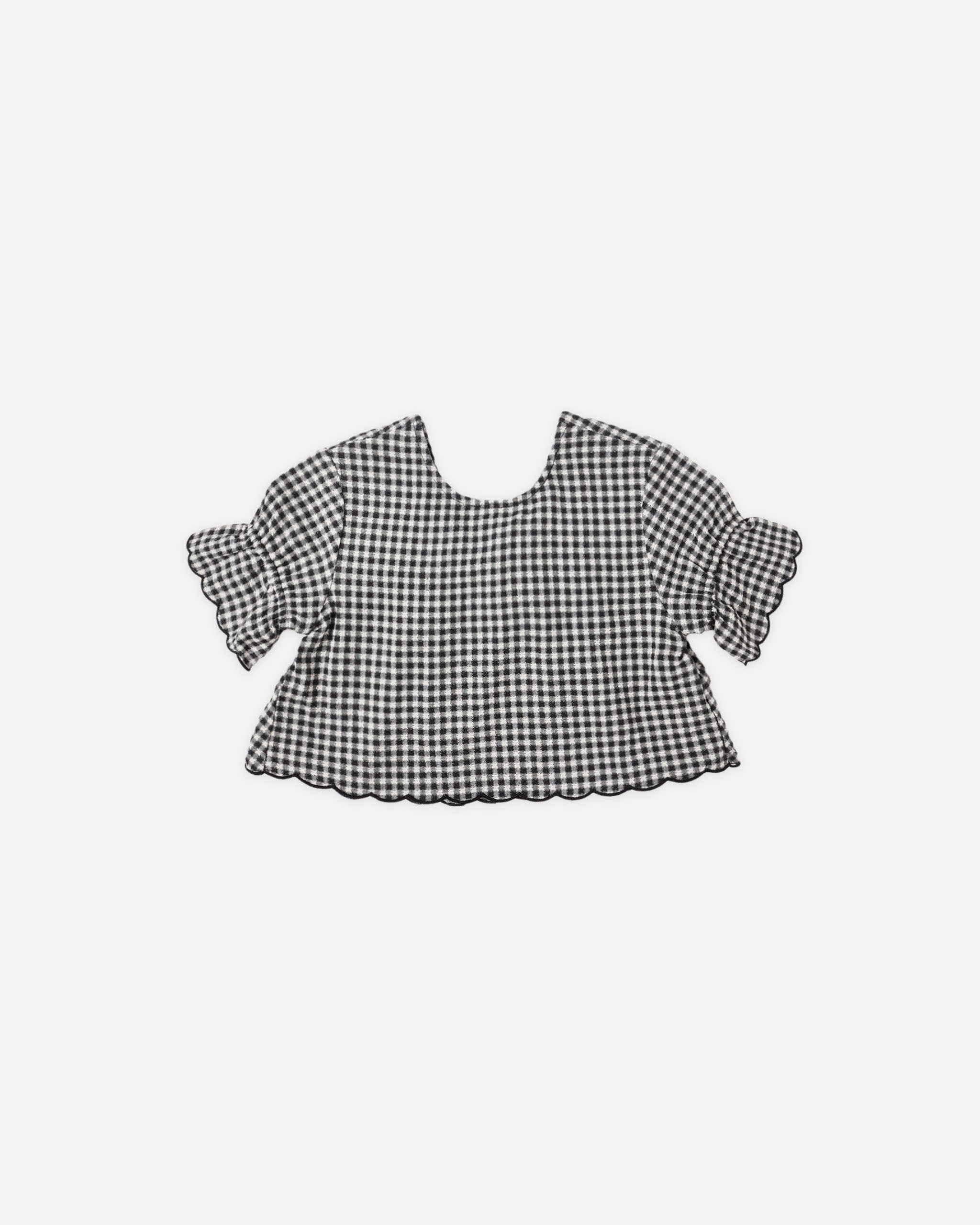 Francie Blouse || Black Gingham - Rylee + Cru | Kids Clothes | Trendy Baby Clothes | Modern Infant Outfits |
