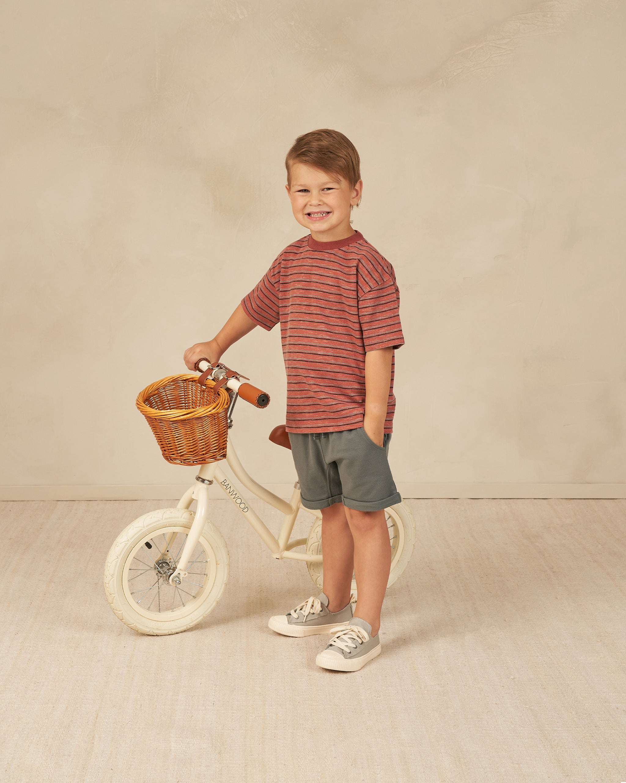 Relaxed Tee || Red Multi-Stripe - Rylee + Cru | Kids Clothes | Trendy Baby Clothes | Modern Infant Outfits |