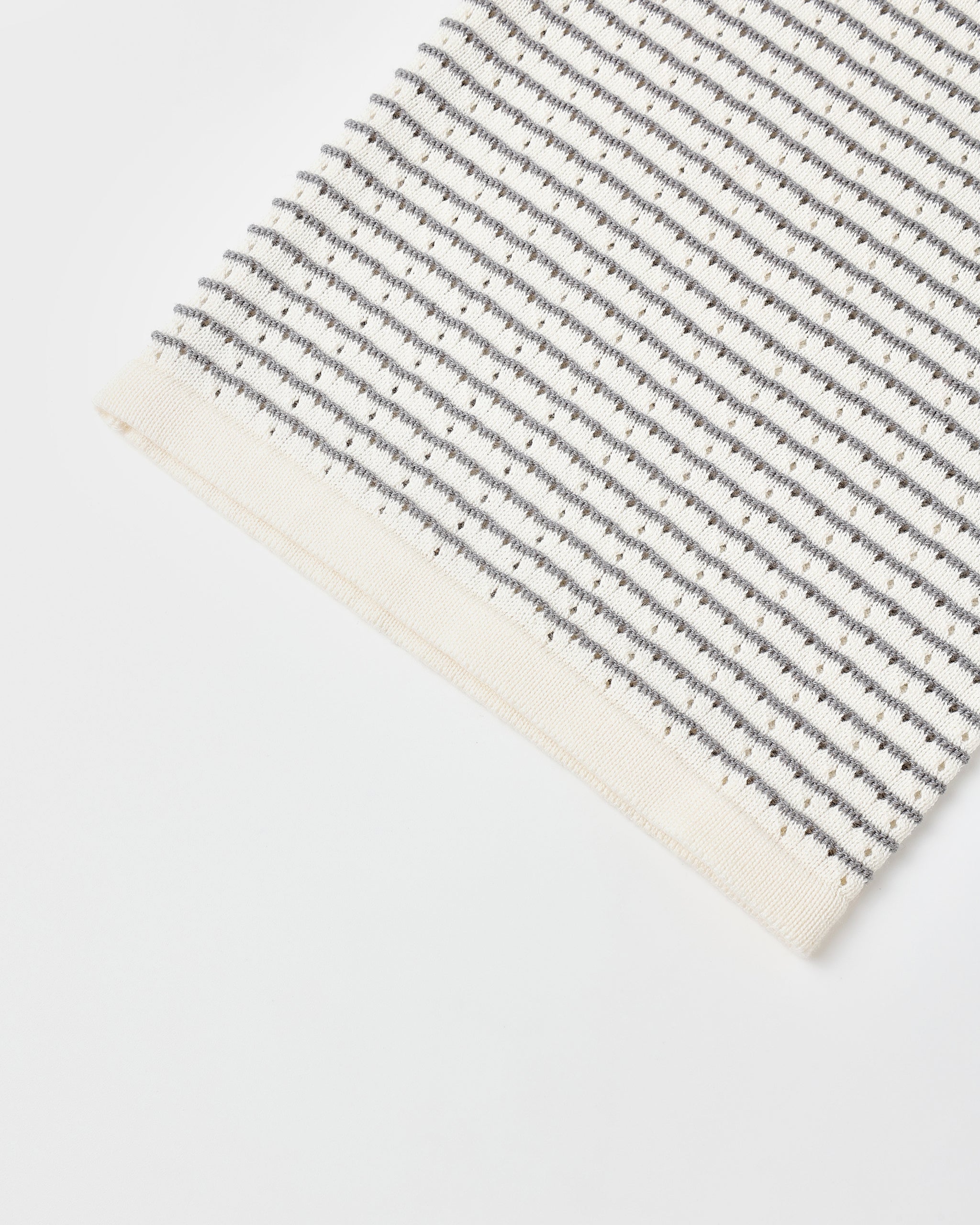 Pantalon large en tricot || Rayures bleu poudré