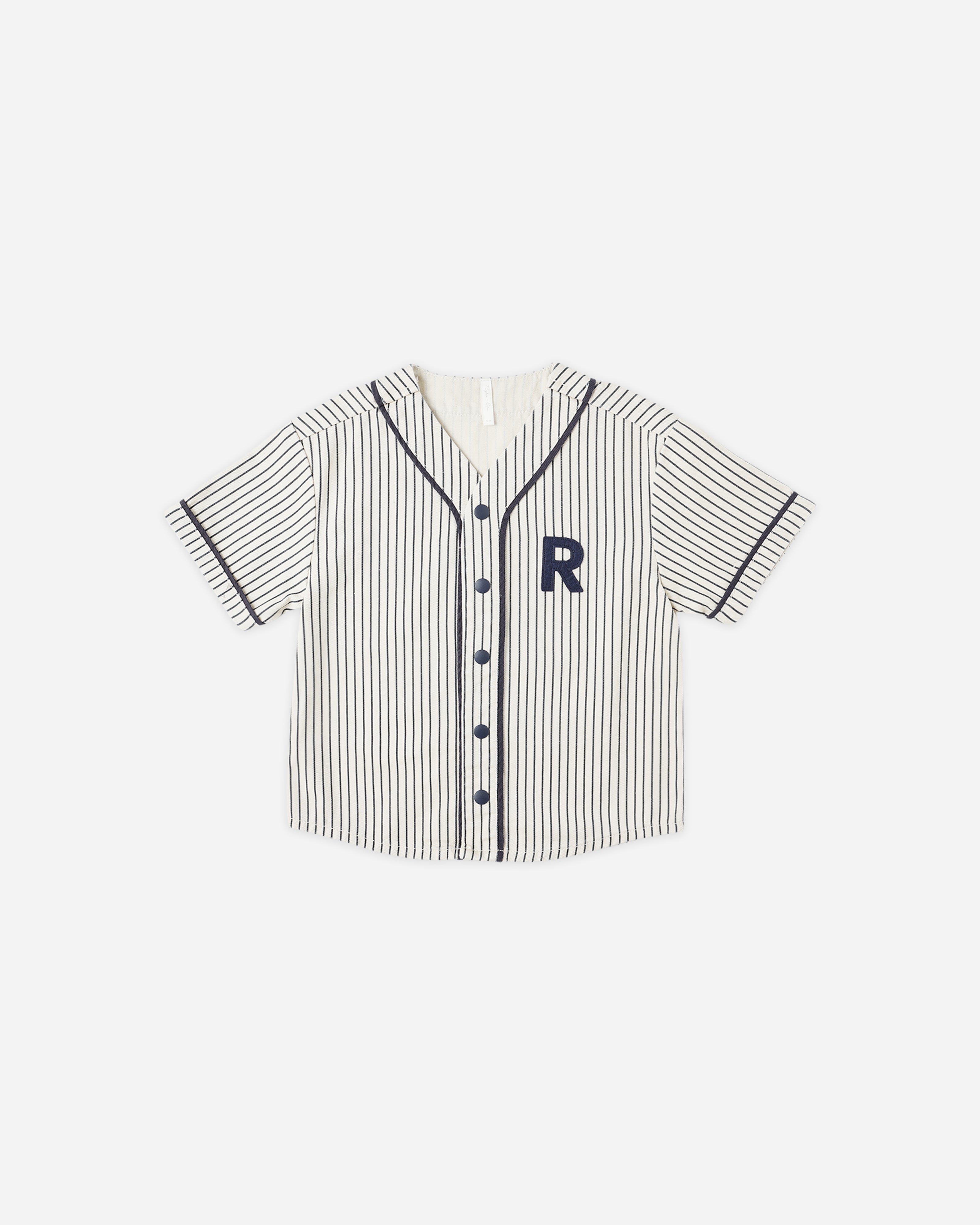 T-shirt de baseball || Rayures bleu marine