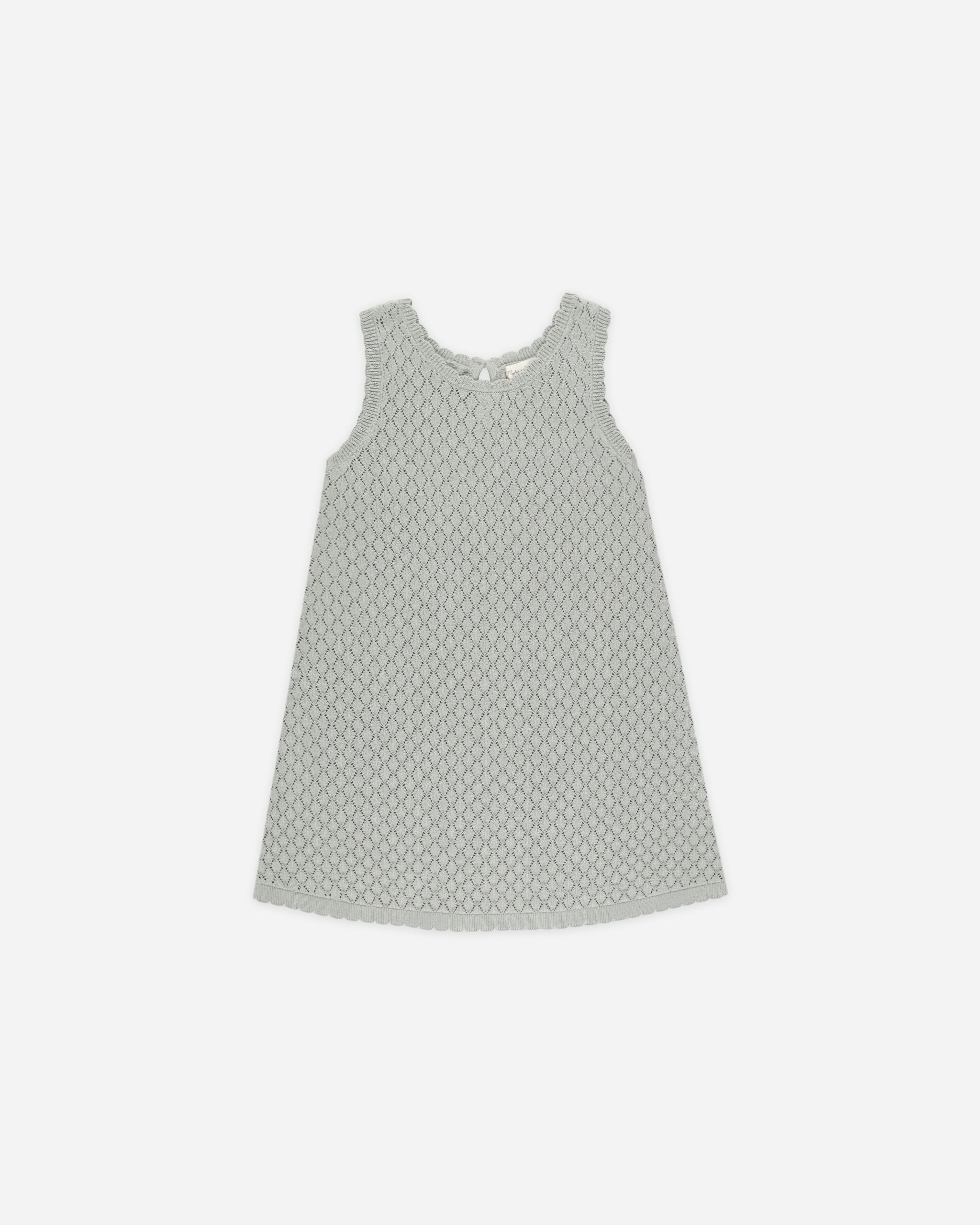 Crochet Tank Mini Dress || Seafoam