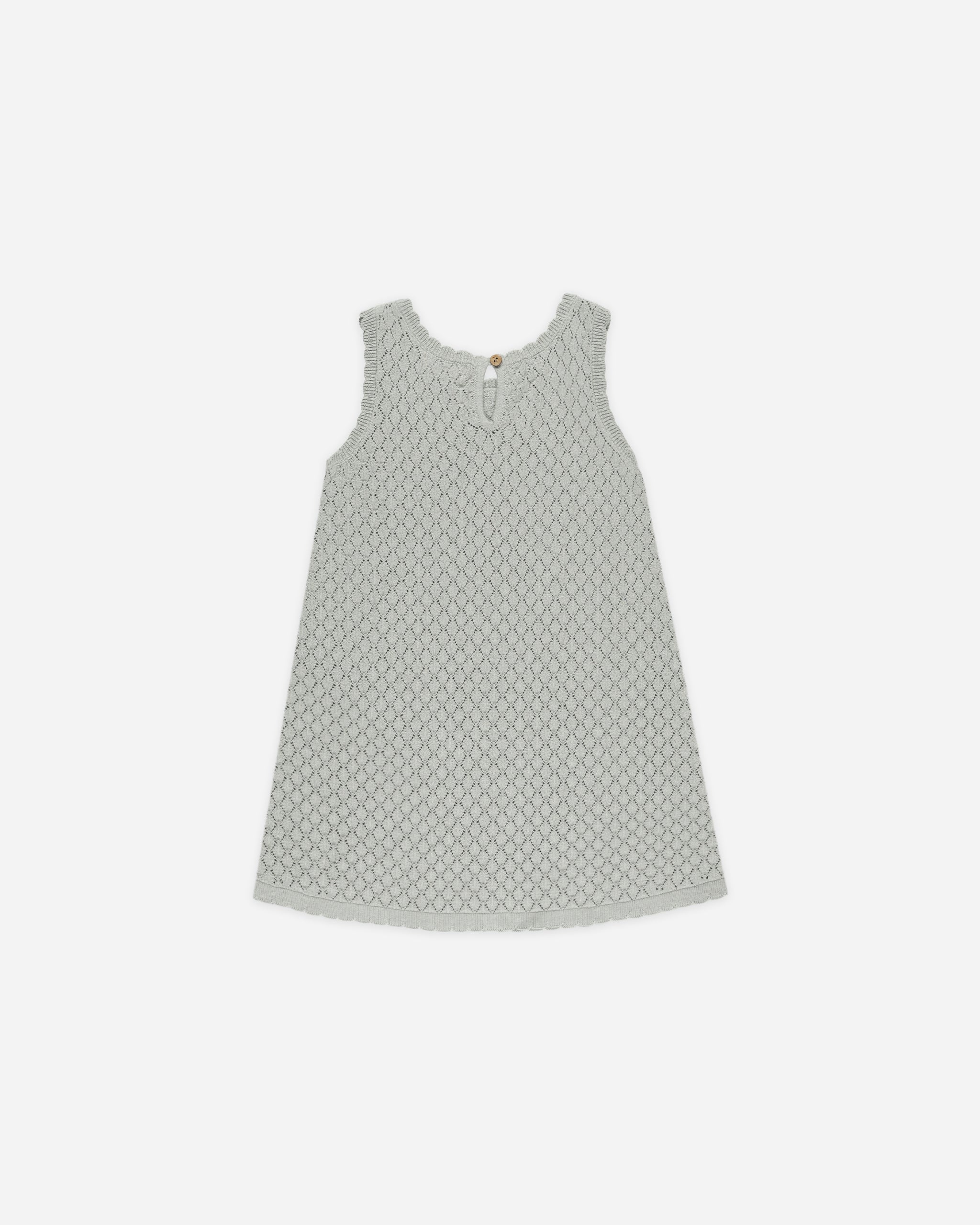 Crochet Tank Mini Dress || Seafoam