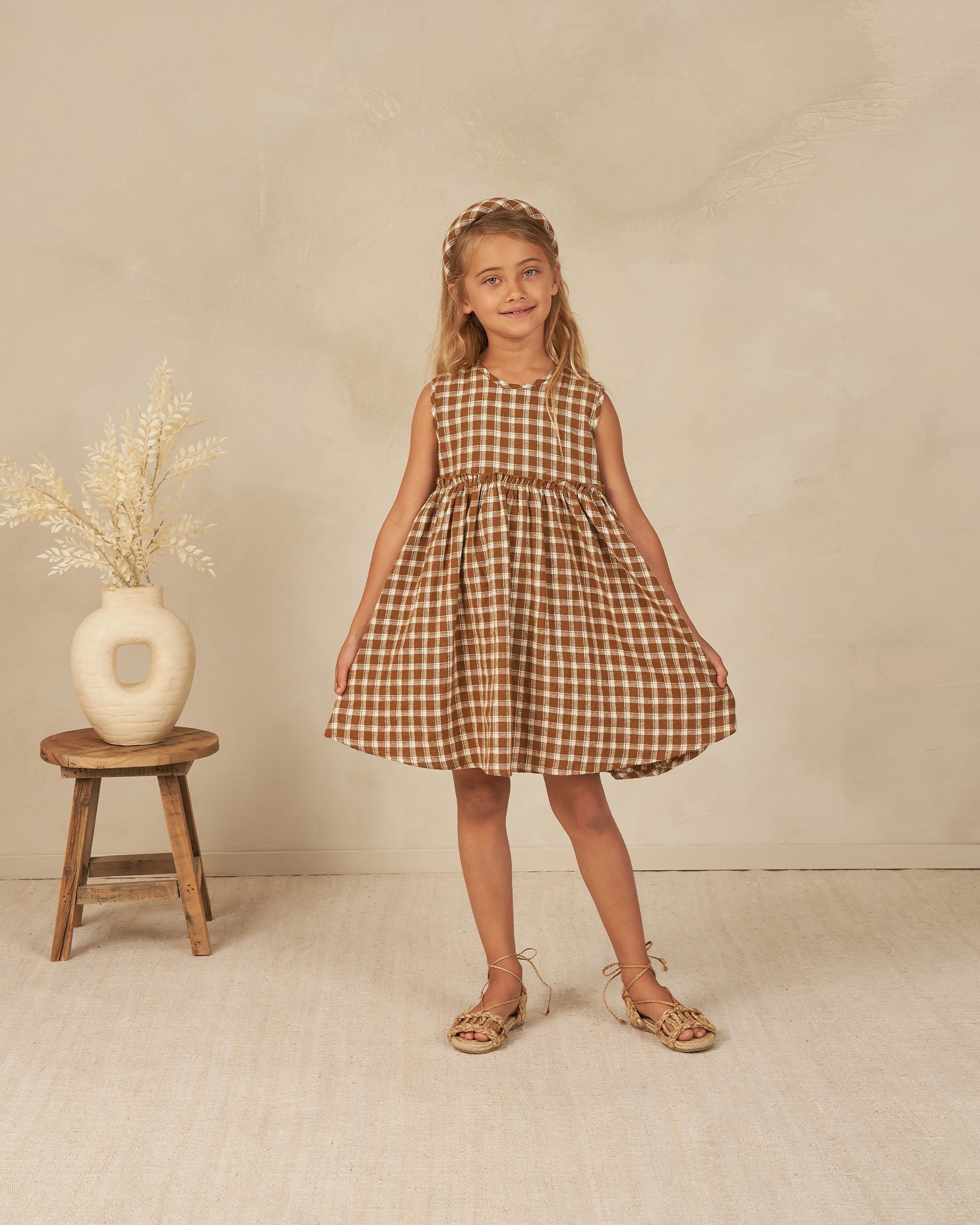 Harper Dress || Saddle Plaid - Rylee + Cru | Kids Clothes | Trendy Baby Clothes | Modern Infant Outfits |