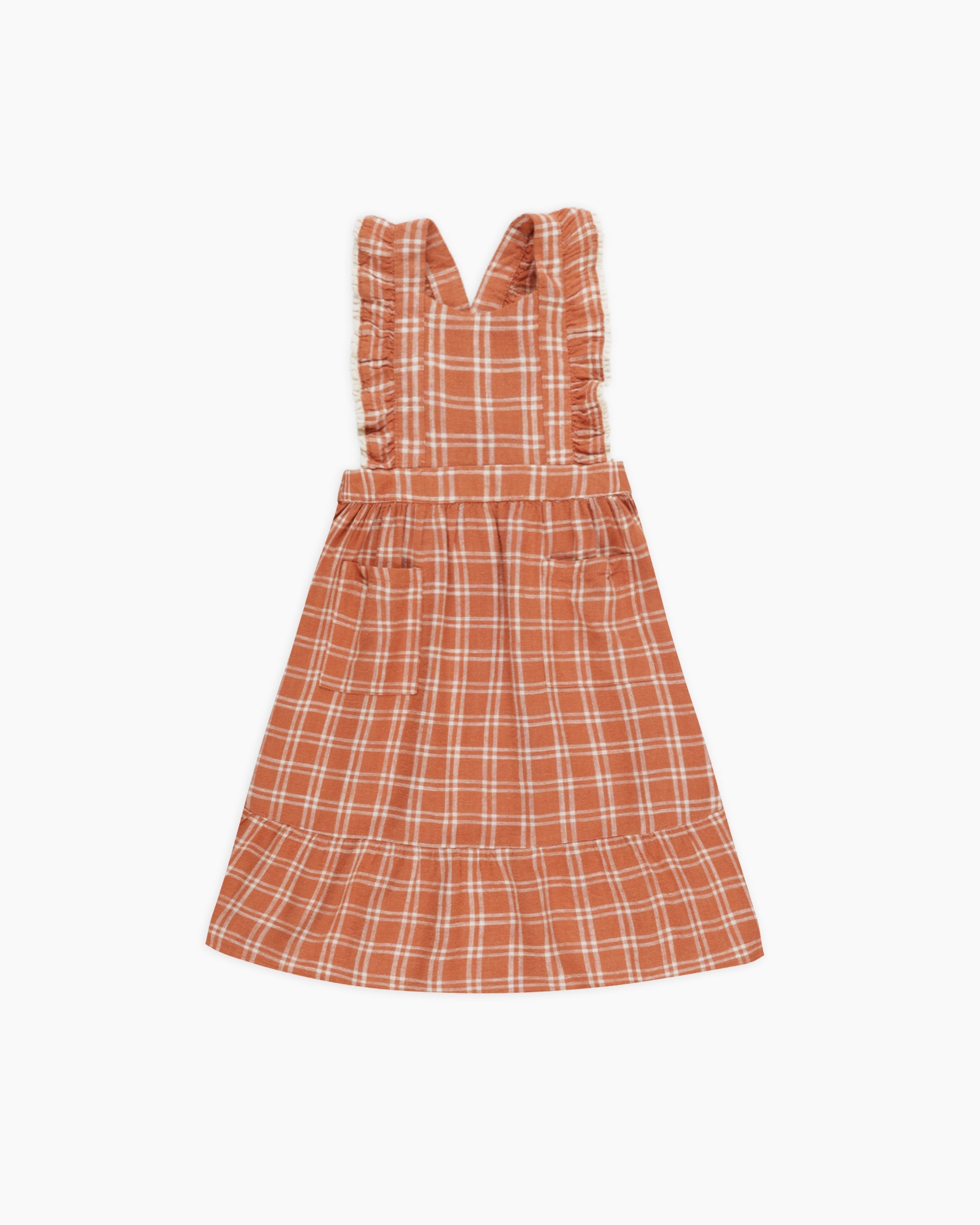 Ruffle Pinafore Dress || Poppy Check