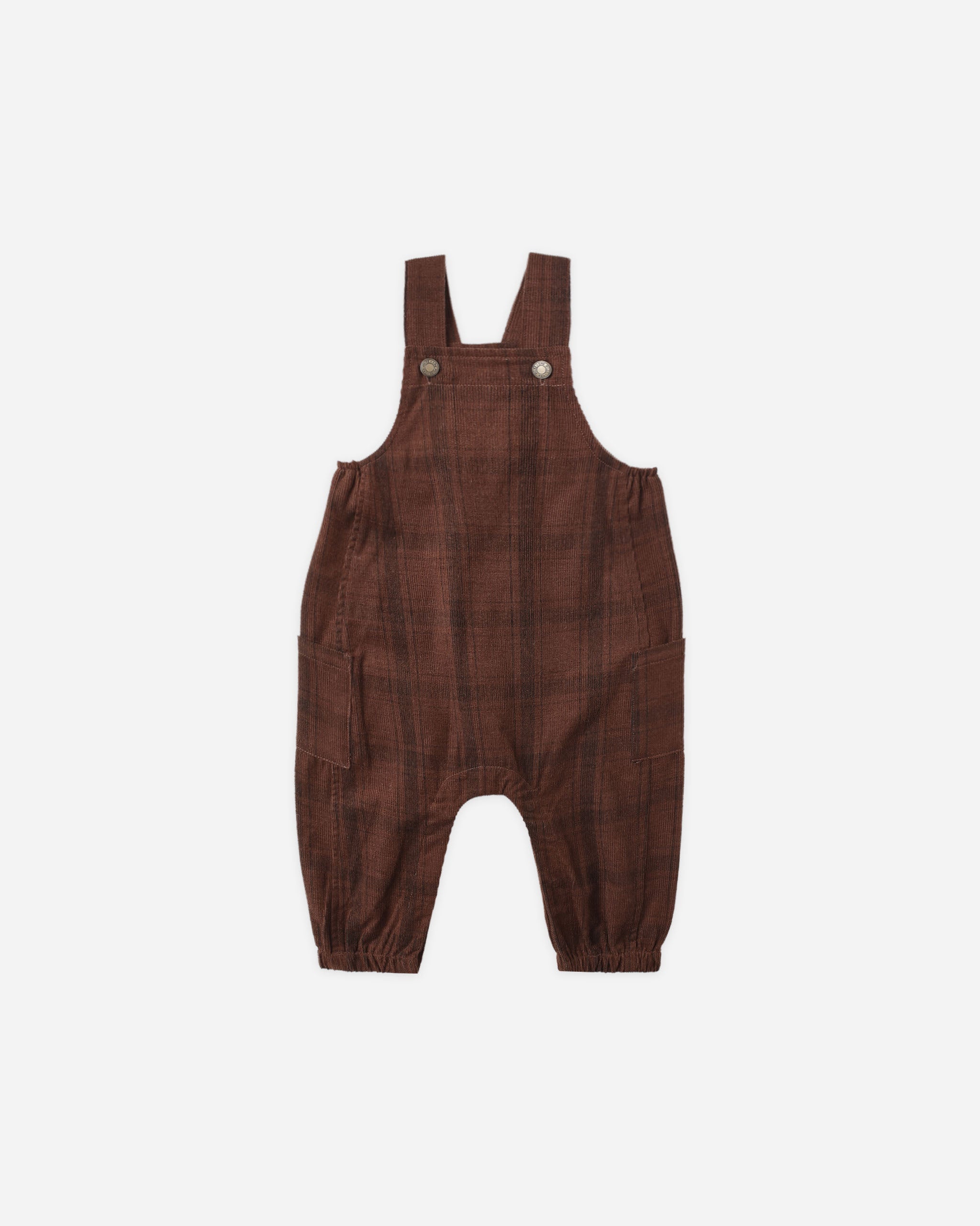 Cargo Baby Overall || Brown Plaid - Rylee + Cru | Kids Clothes | Trendy Baby Clothes | Modern Infant Outfits |