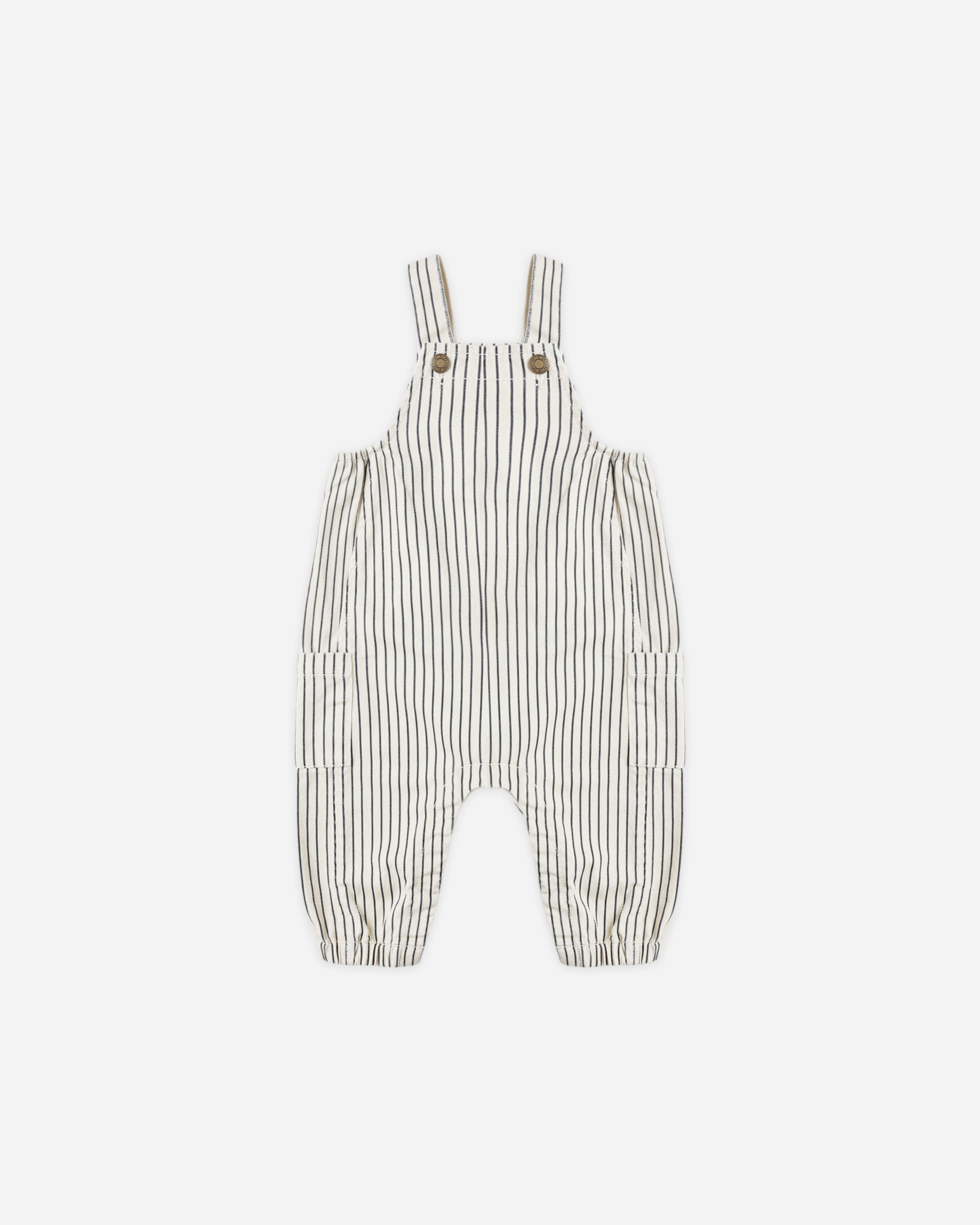 Salopette cargo pour bébé || Bleu marine à fines rayures
